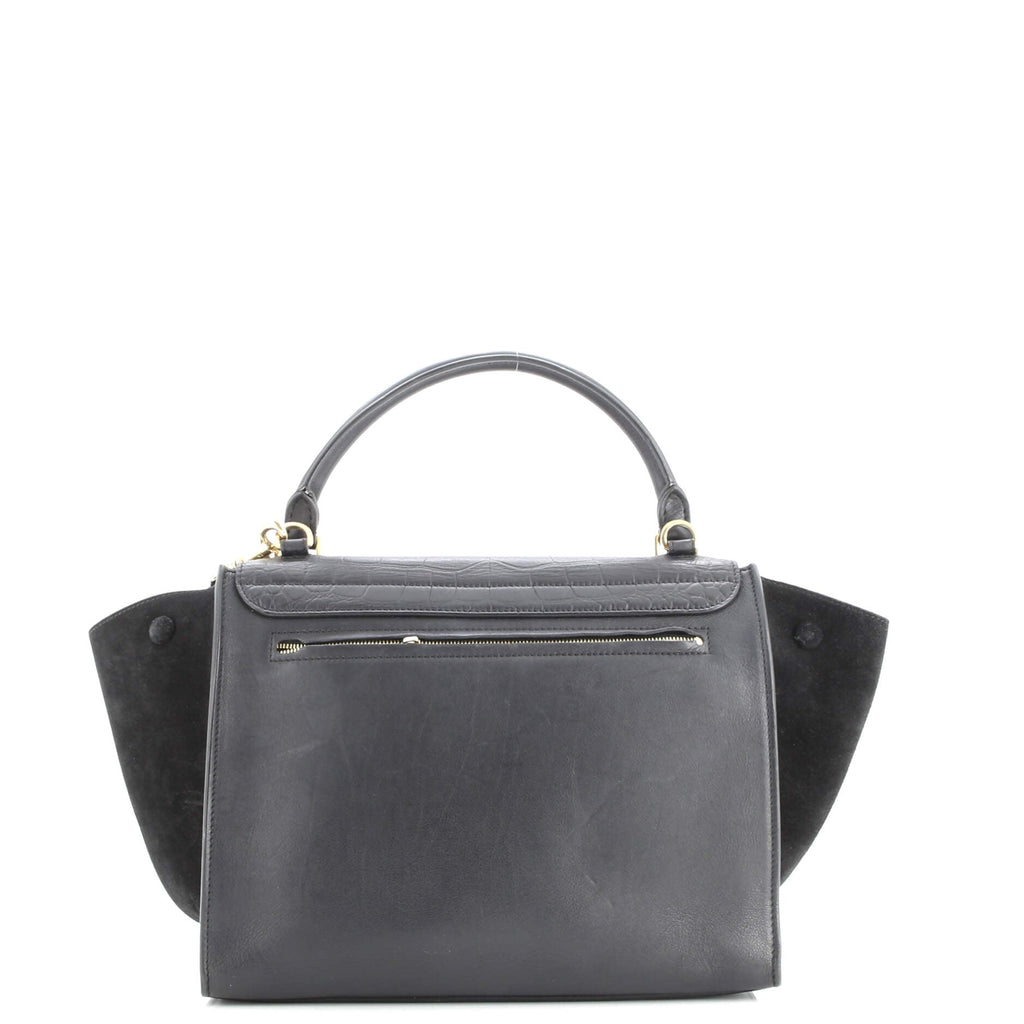 Trapeze Bag Crocodile Embossed Leather Medium