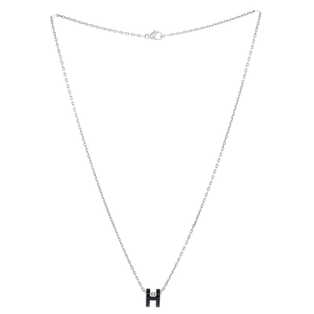 Pop H Pendant Chain Necklace Metal and Enamel Mini