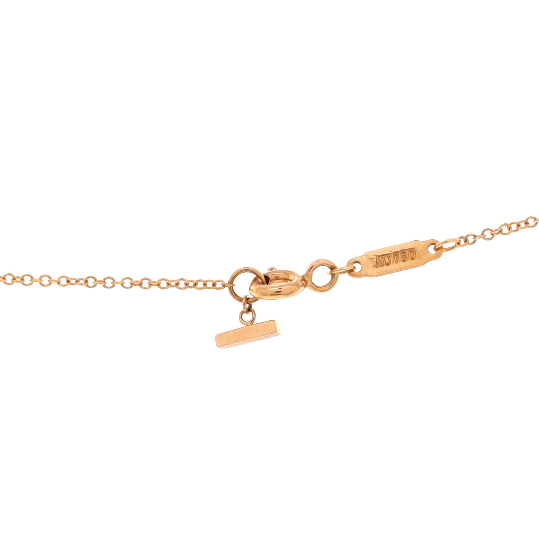 T Smile Pendant Necklace 18K Rose Gold Large