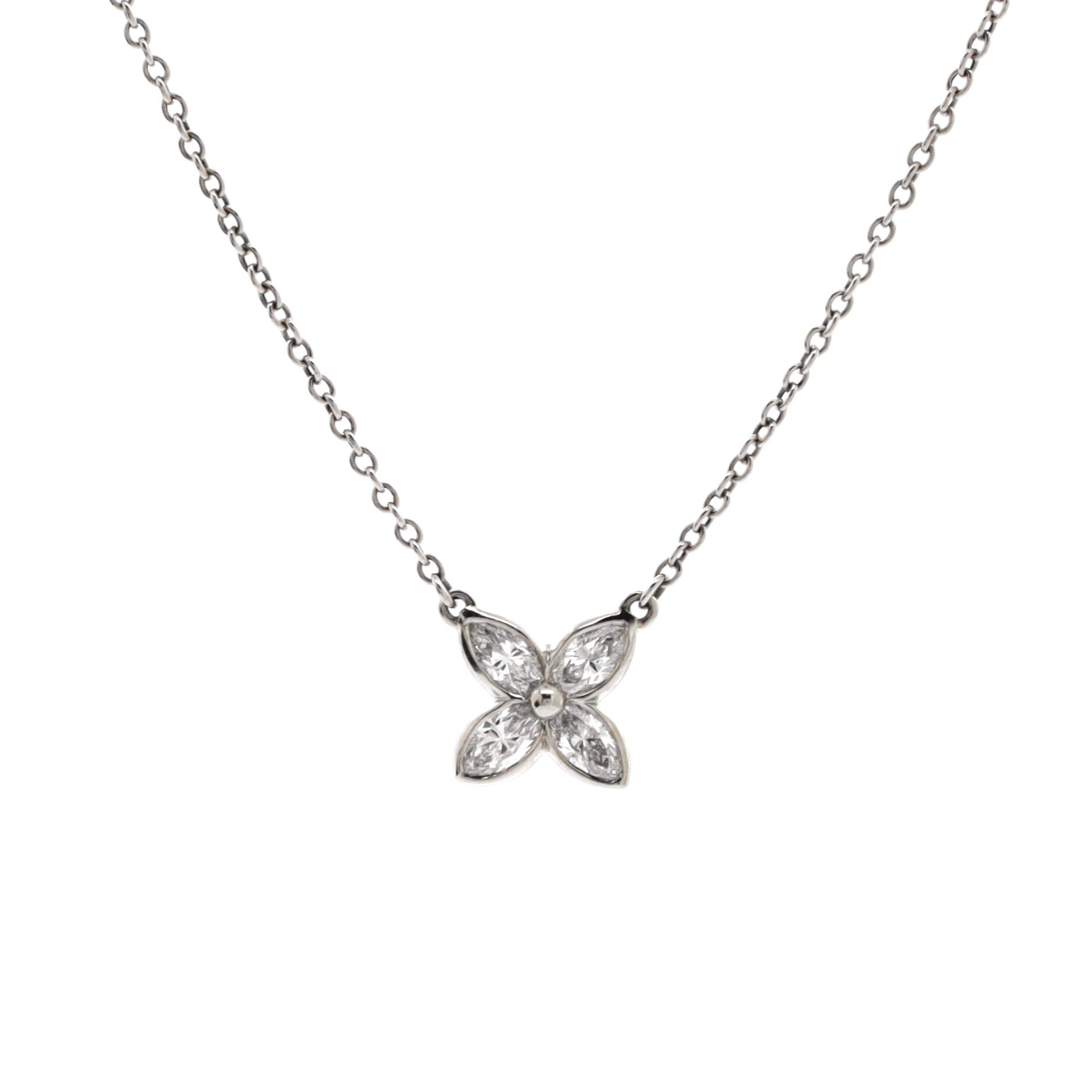 Victoria Pendant Necklace Platinum and Diamonds Mini
