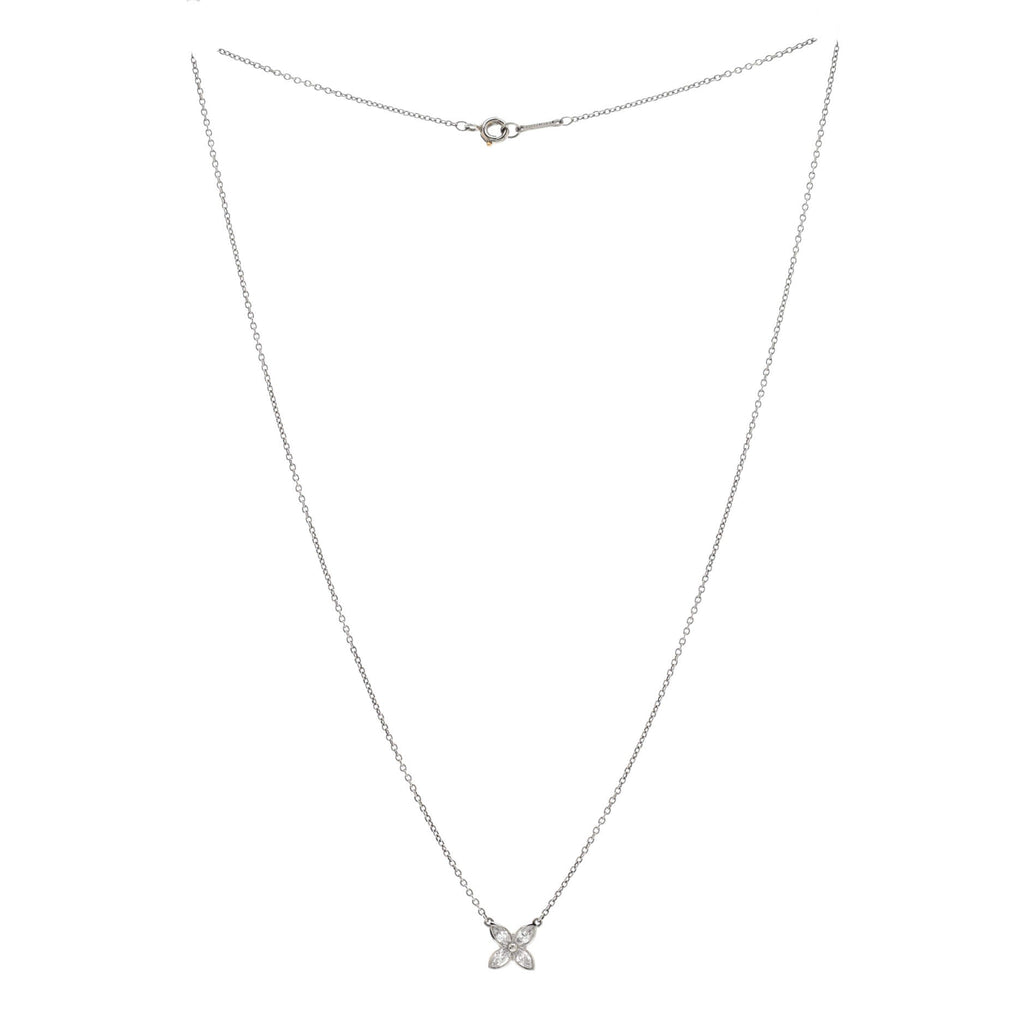 Victoria Pendant Necklace Platinum and Diamonds Mini