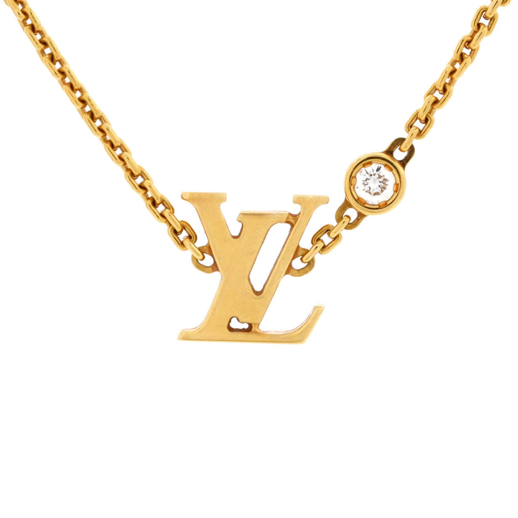 Idylle Blossom LV Pendant Necklace 18K Yellow Gold with Diamond