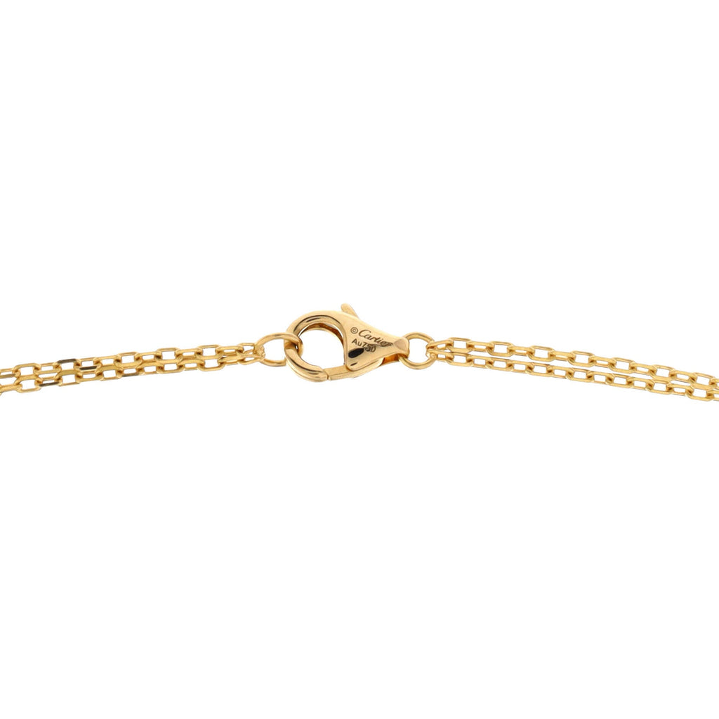 2 Diamonds Love Pendant Necklace 18K Yellow Gold and Diamonds