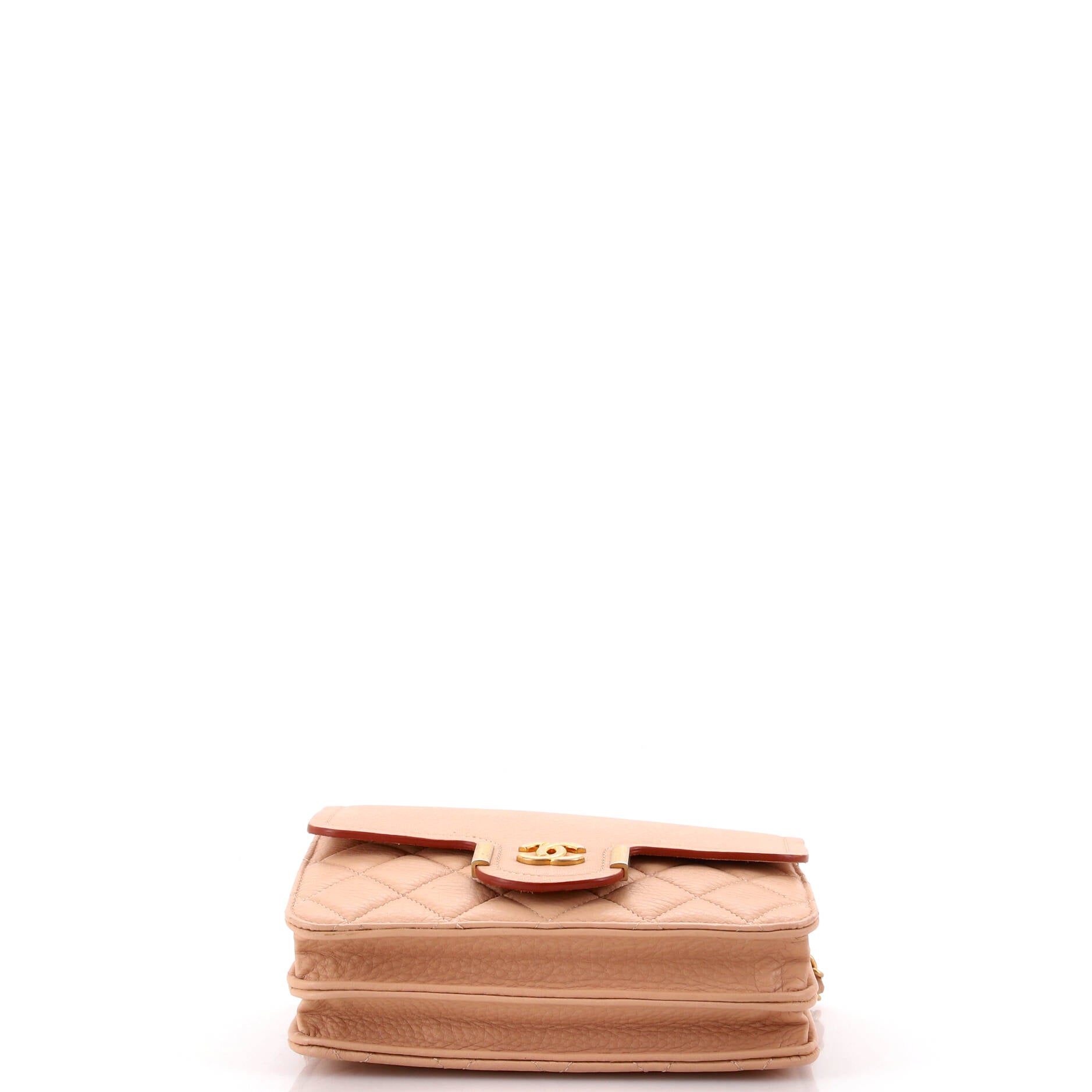 Archi Chic Square Wallet on Chain Quilted Grained Calfskin
