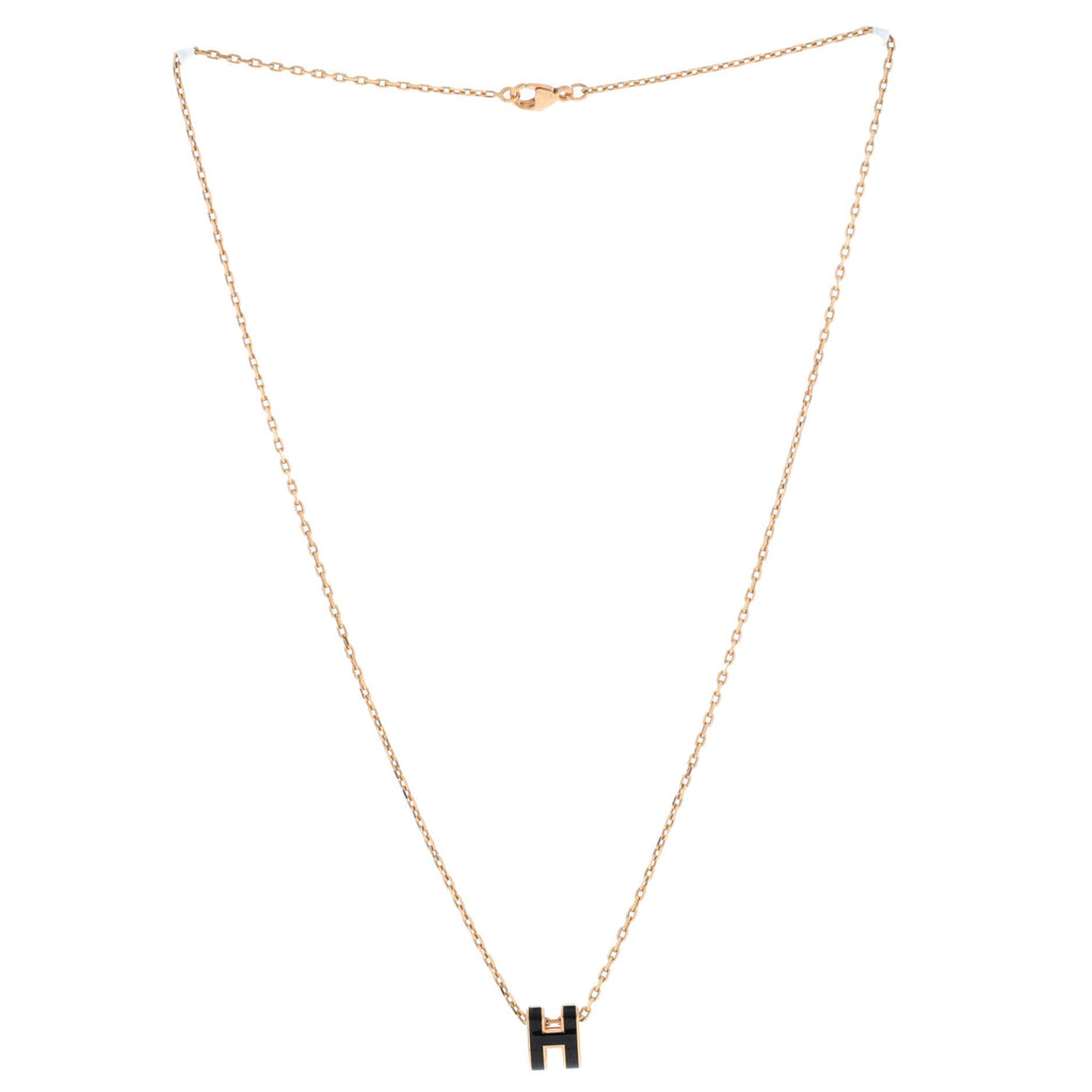 Pop H Pendant Chain Necklace Metal and Enamel Mini