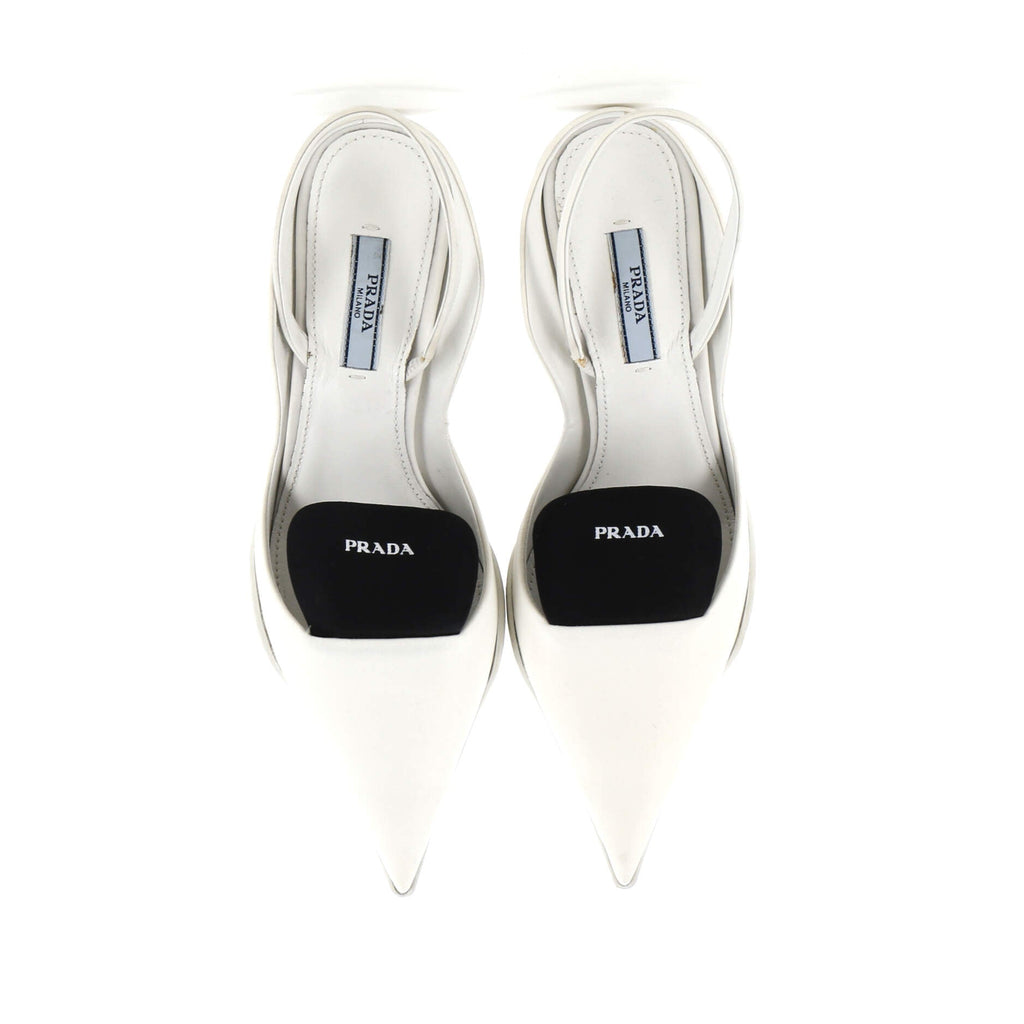 Women's Triangle Logo Slingback Pumps Nylon