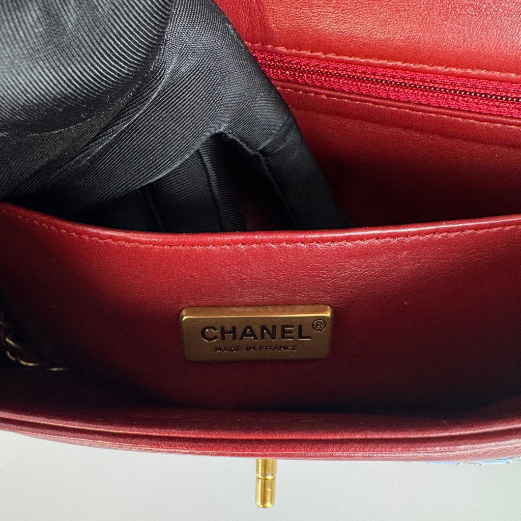 Chanel Runway Mosaic Medium Flap Bag in Red and Multicolor