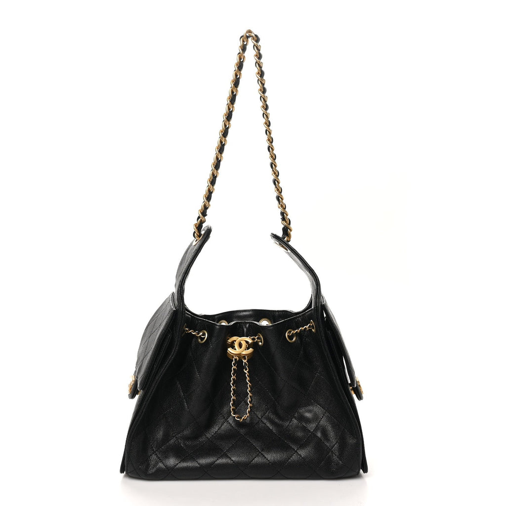 Caviar Quilted Small Chanel 25 Handbag Black