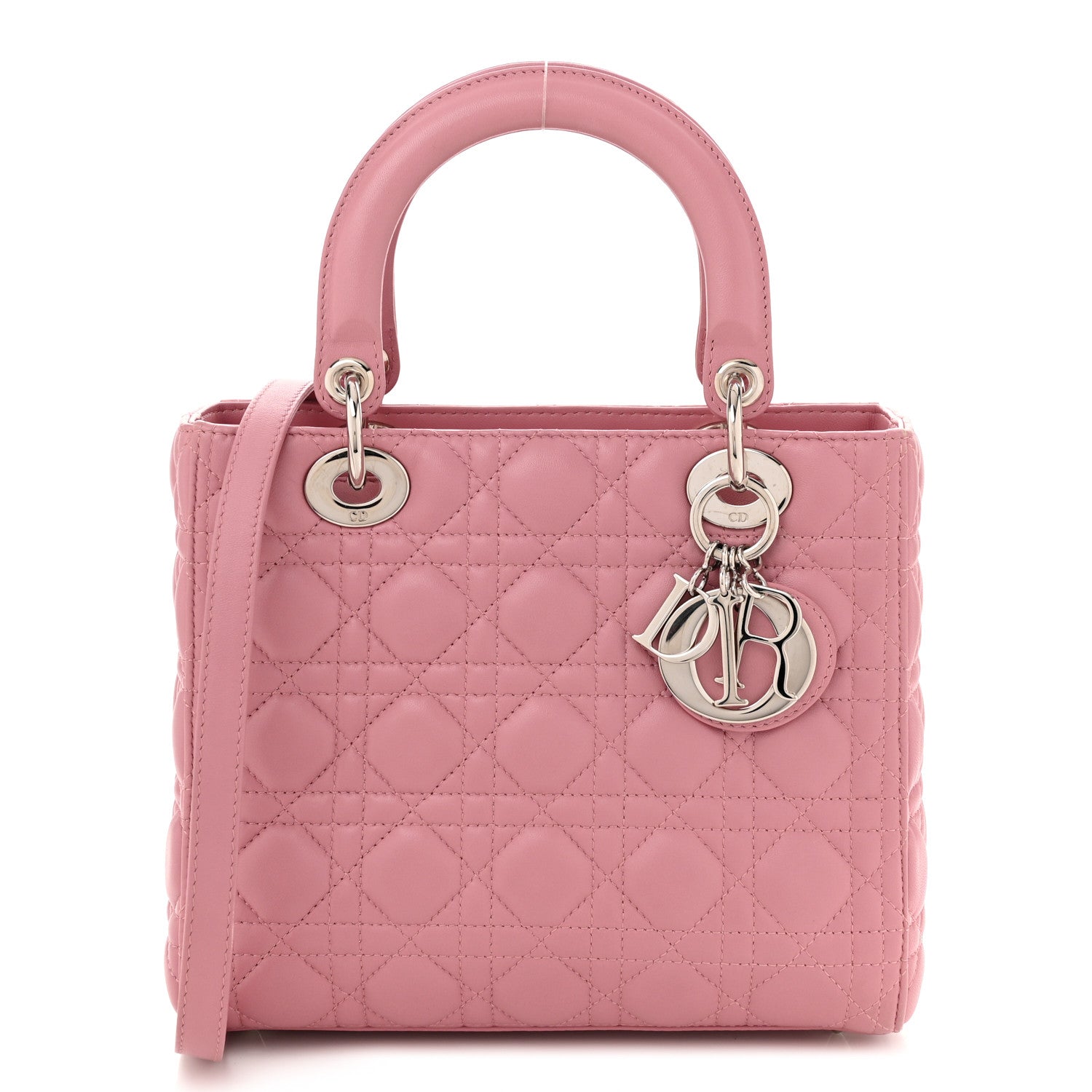 Lambskin Cannage Medium Lady Dior Pink