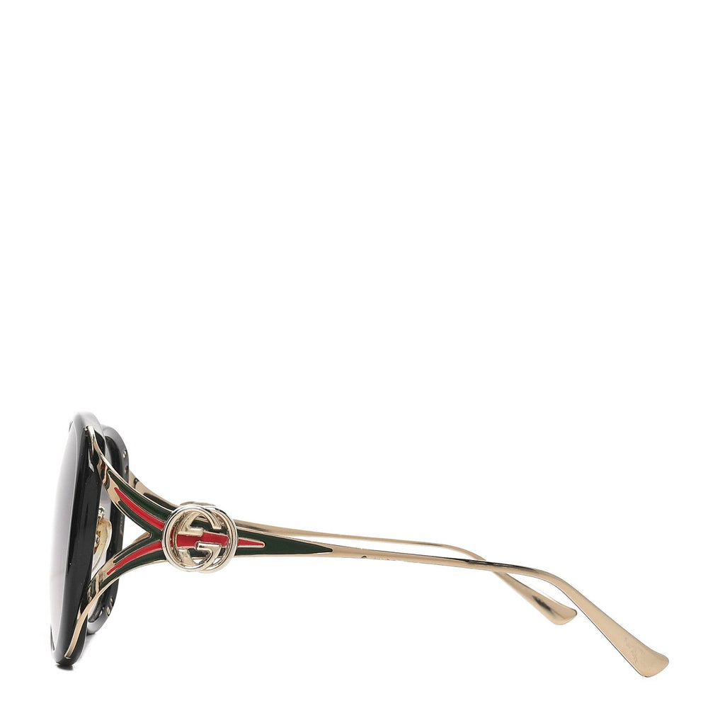 Metal Oversized Round Frame GG0225S Sunglasses Gold