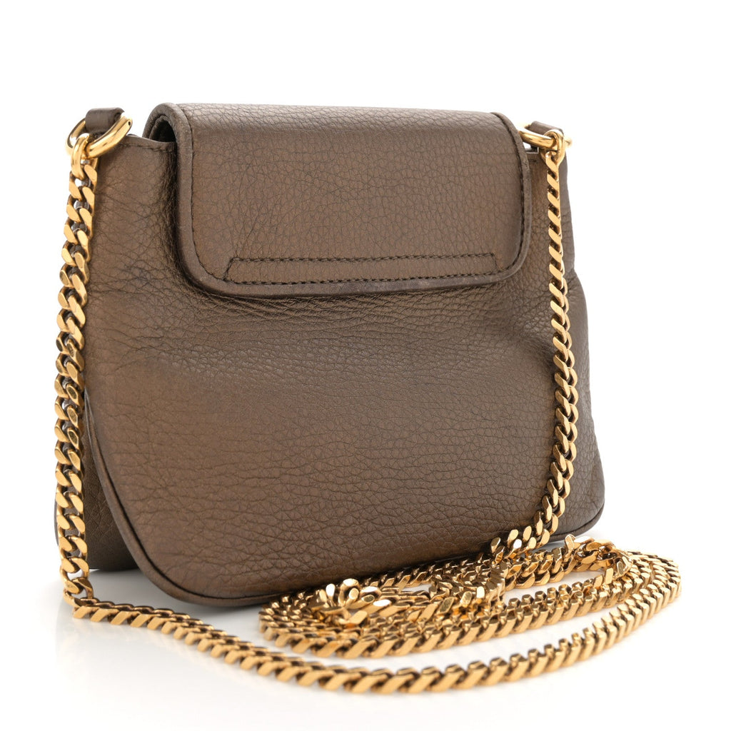 Pebbled Calfskin Small 1973 Chain Shoulder Bag Gold