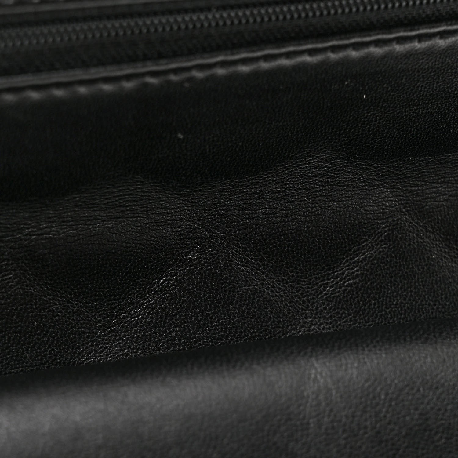 Patent Quilted Medium Double Flap Black