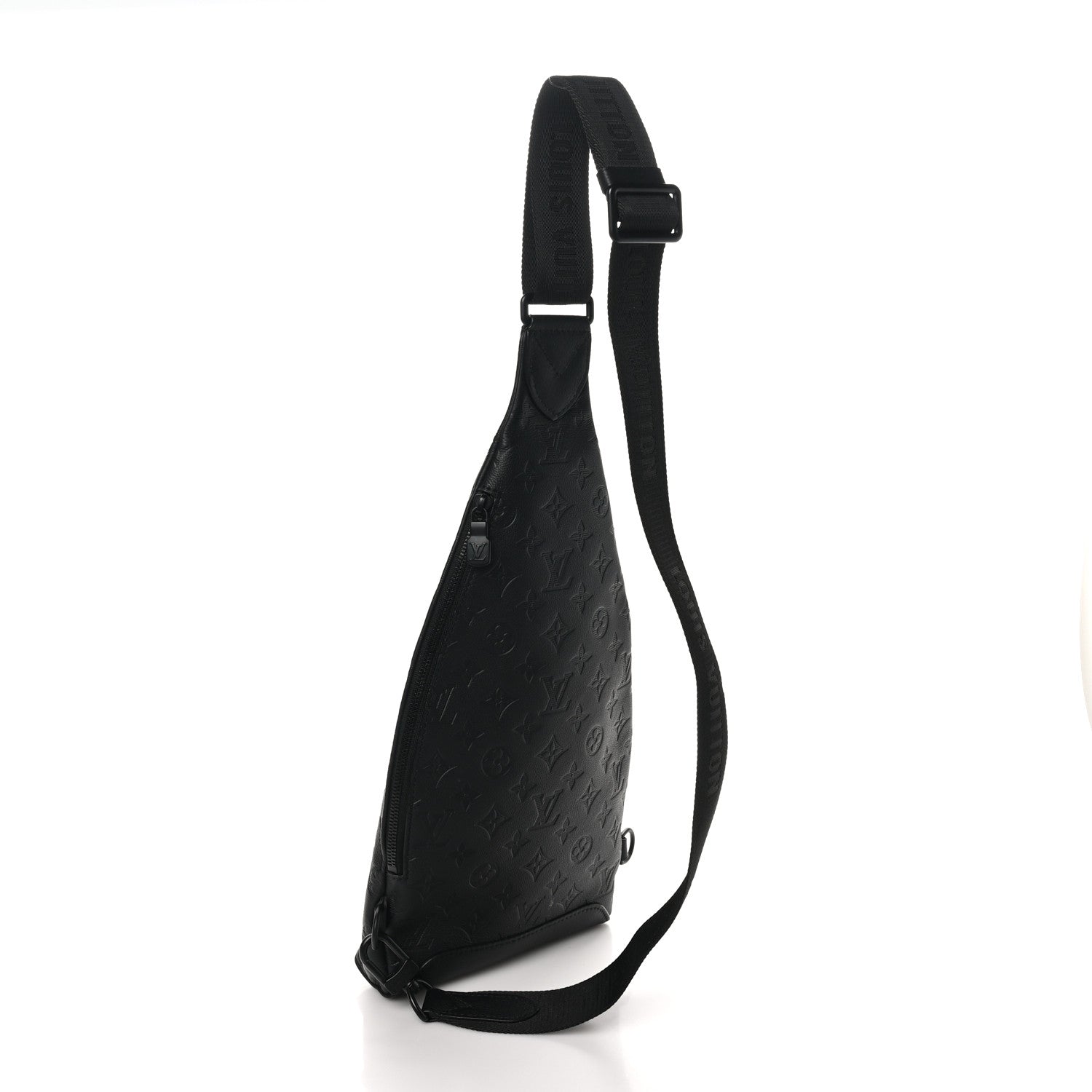 Calfskin Shadow Monogram Duo Slingbag Black