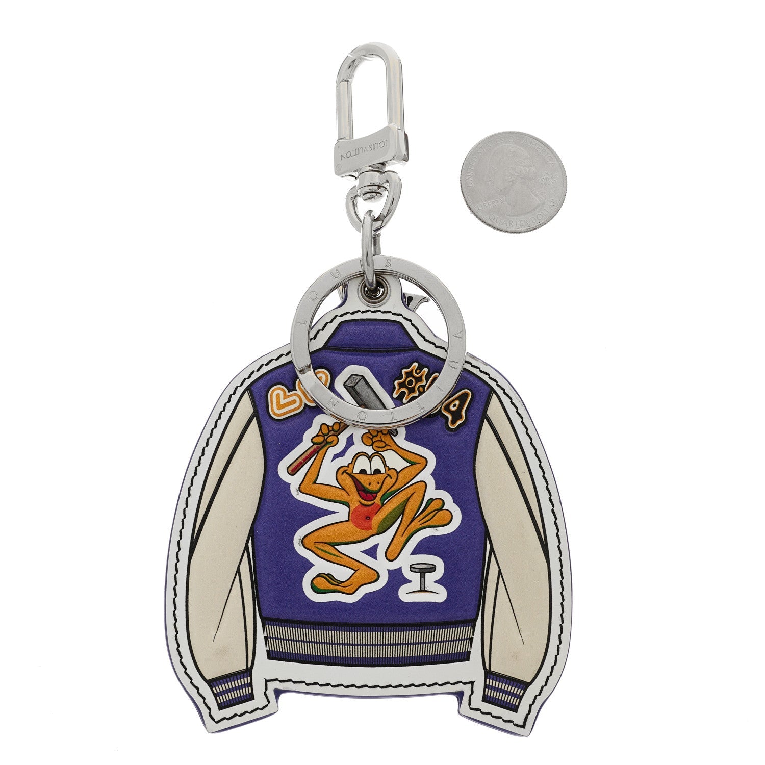 Calfskin LV Varsity Jacket Illustre Bag Charm Key Holder Multicolor