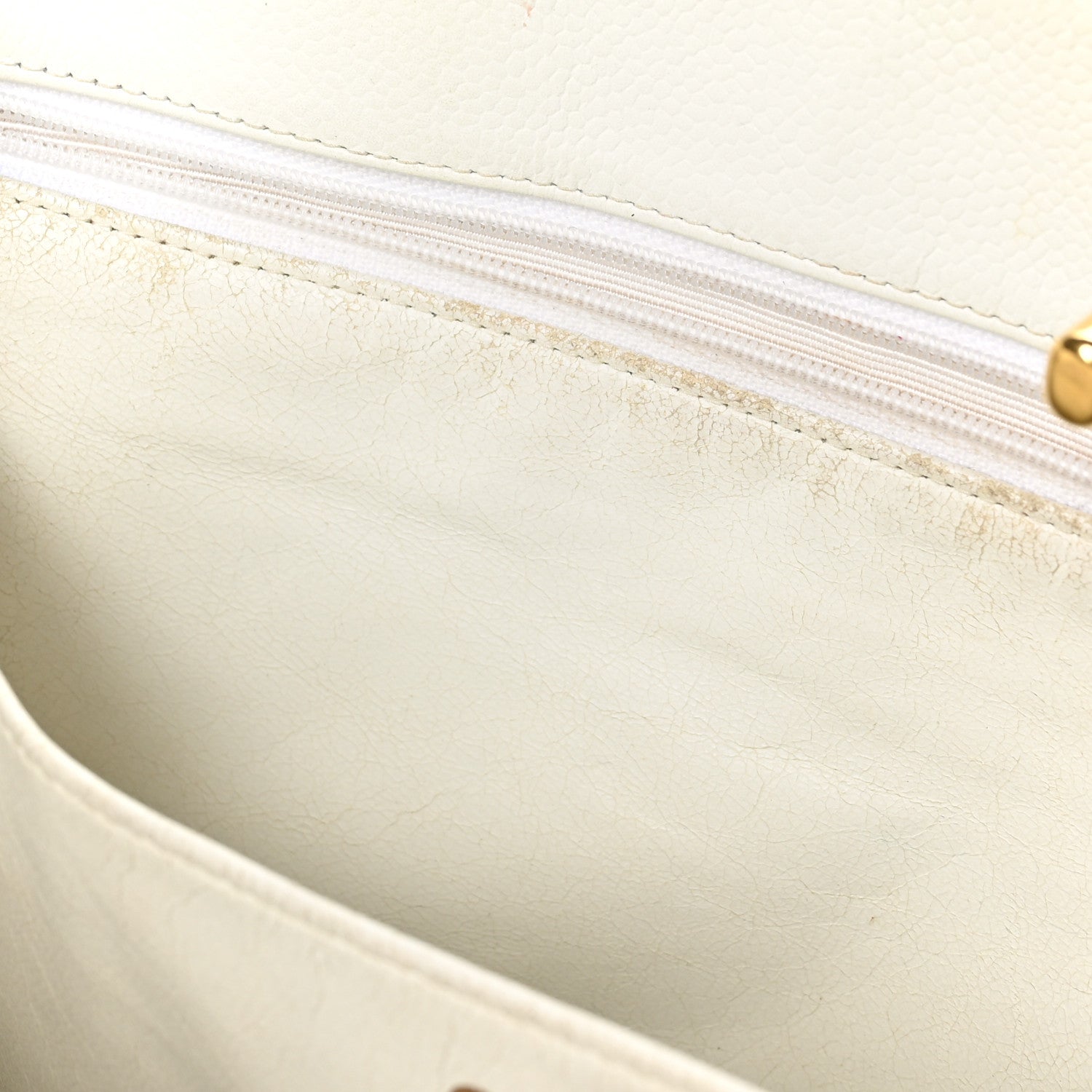 Caviar Quilted Shopper Tote White