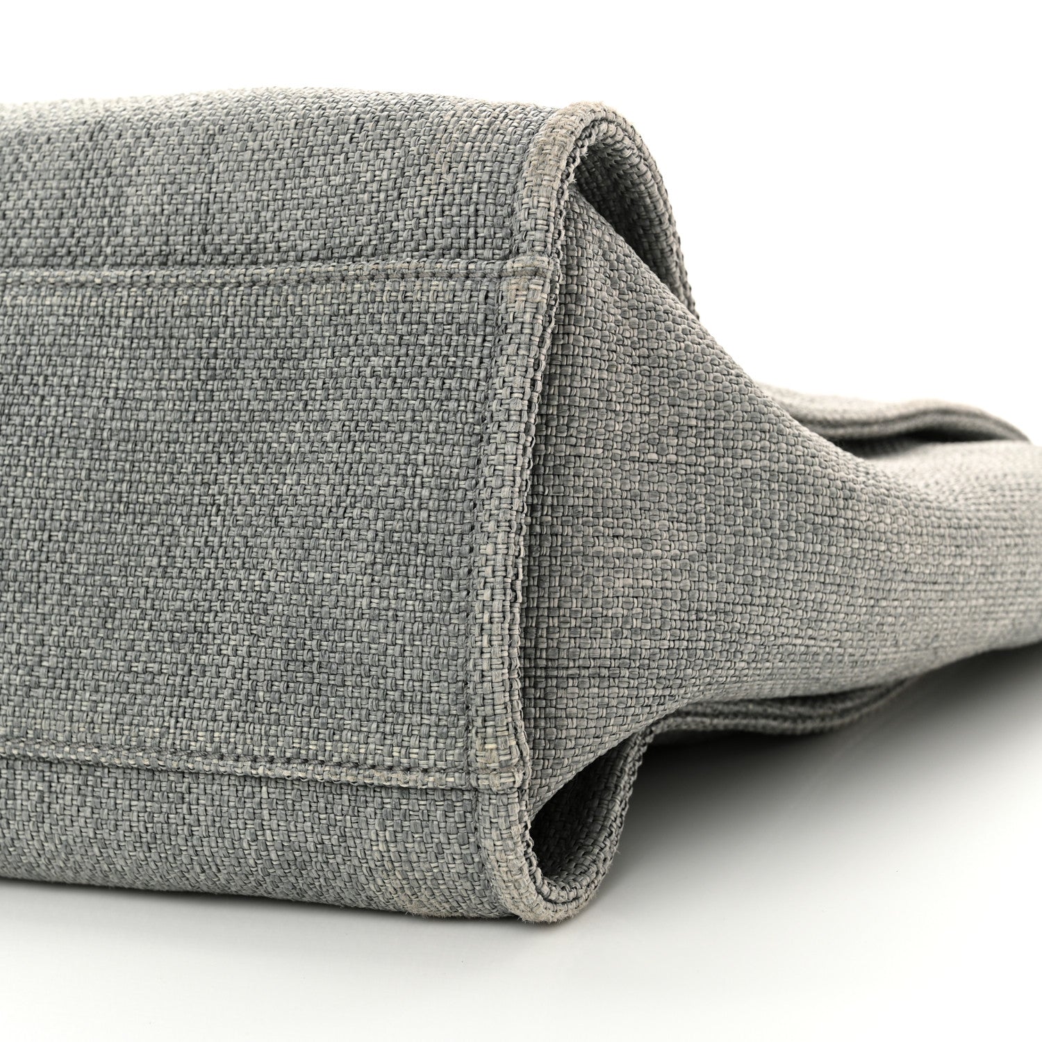 Woven Straw Raffia Large Deauville Tote Grey