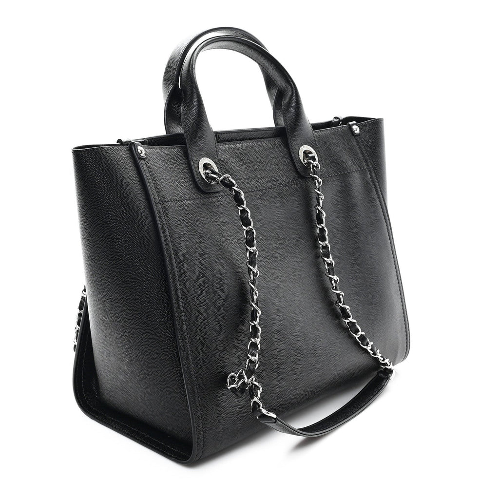 Caviar Small Studded Deauville Tote Black