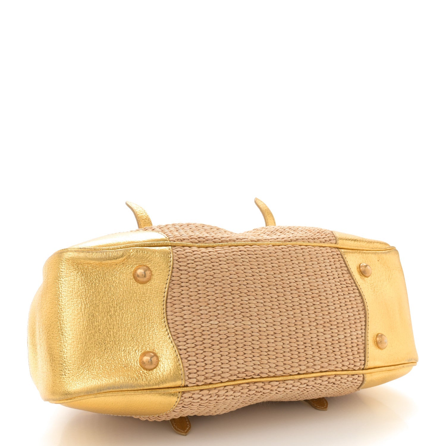 Paglia Cinghiale Frame Tote Naturale Oro