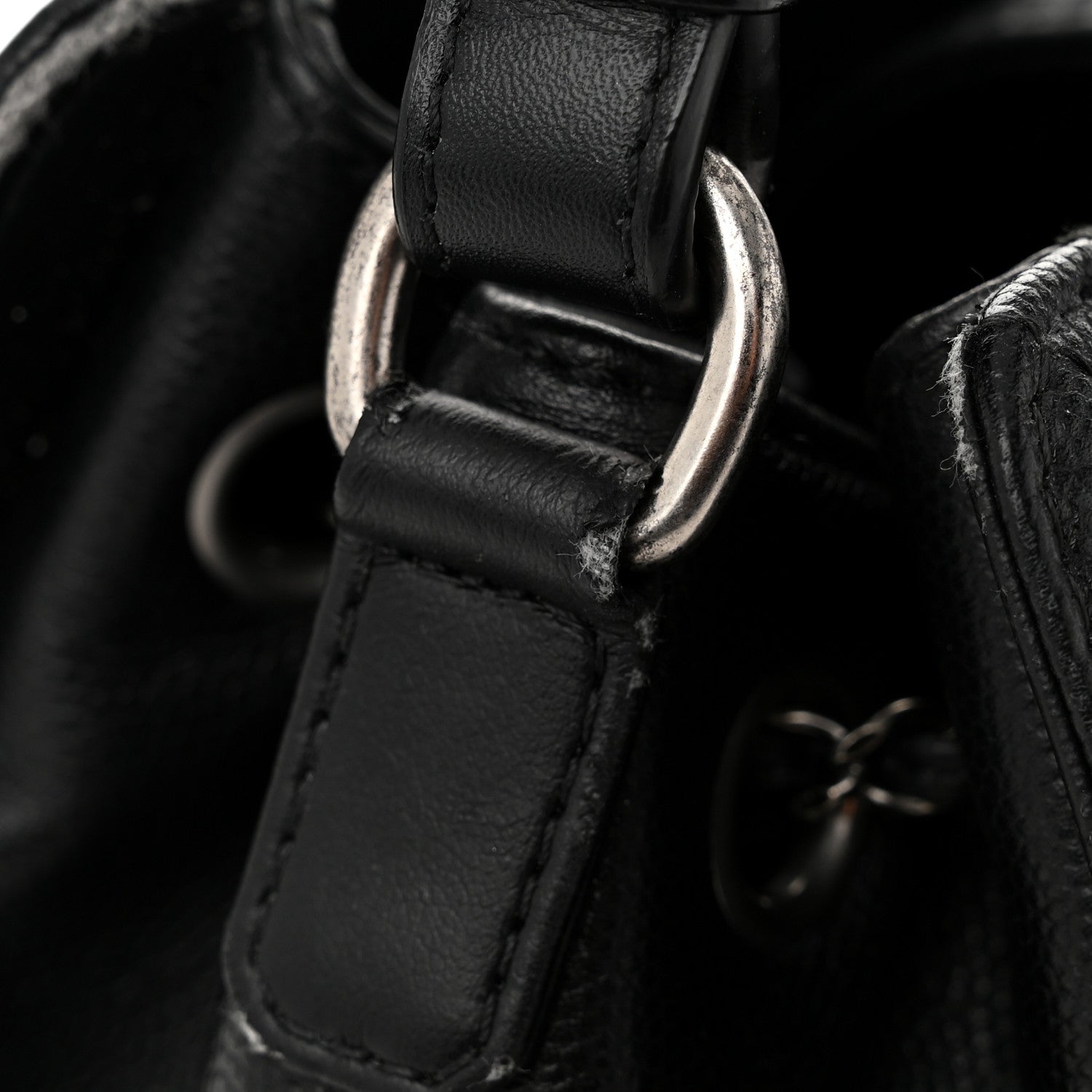 Caviar Quilted Small CC Bucket Bag Black