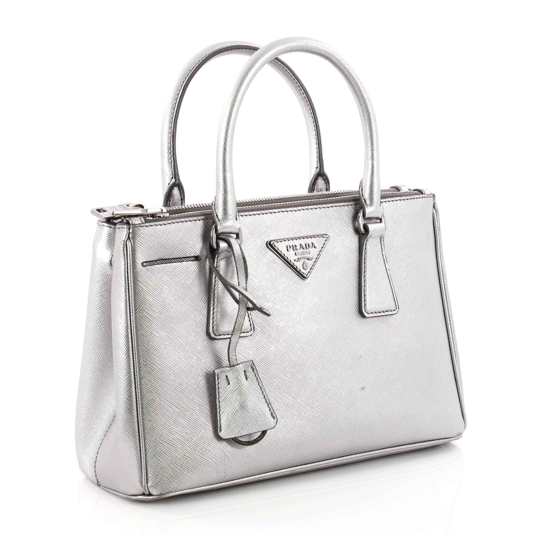 Double Zip Lux Tote Saffiano Leather Mini