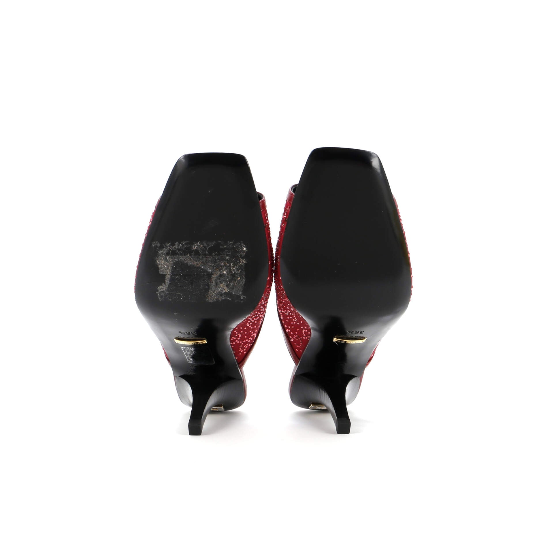 Women's Heeled Mule Sandals Crystal GG Embellished Canvas