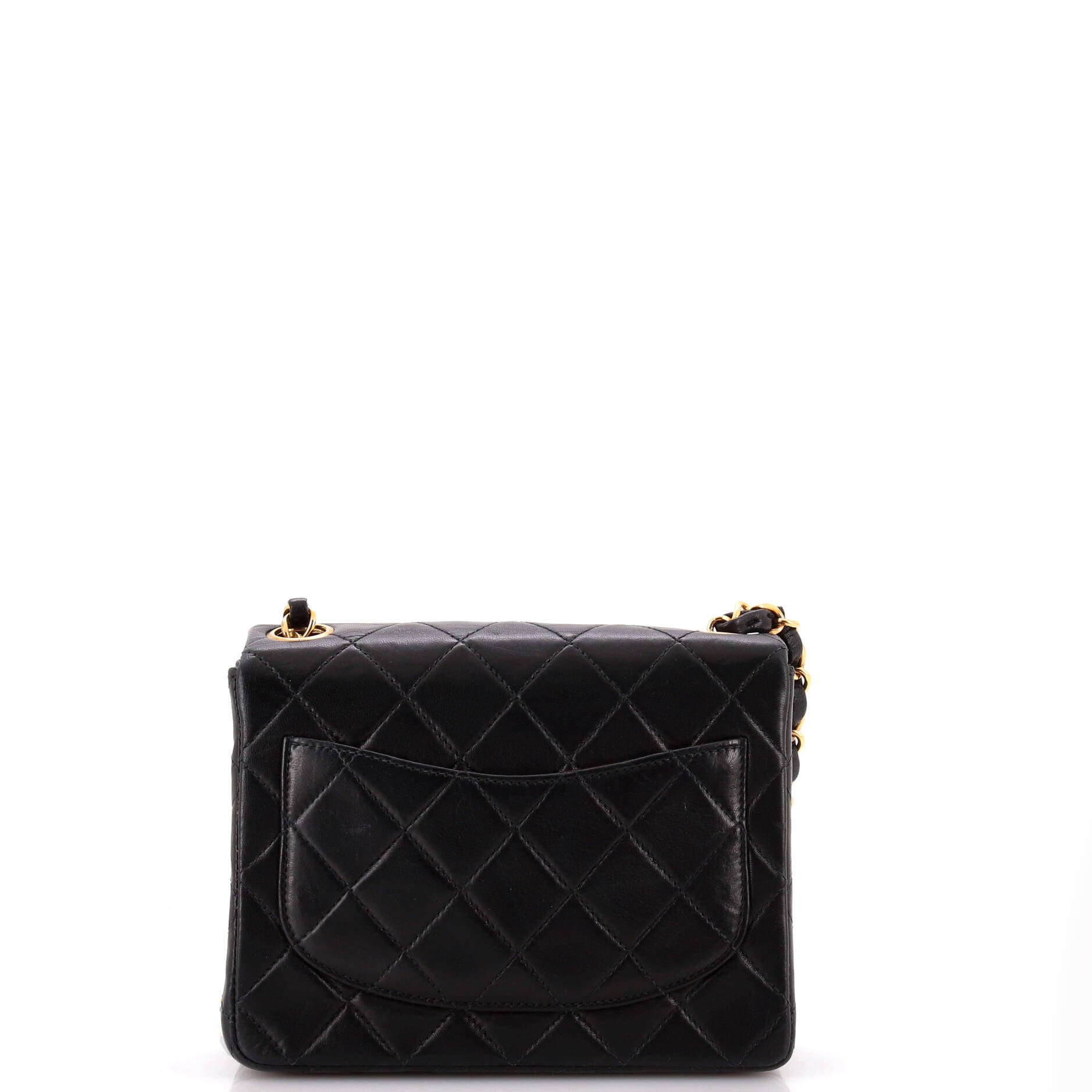 Vintage Square Classic Single Flap Bag Quilted Lambskin Mini