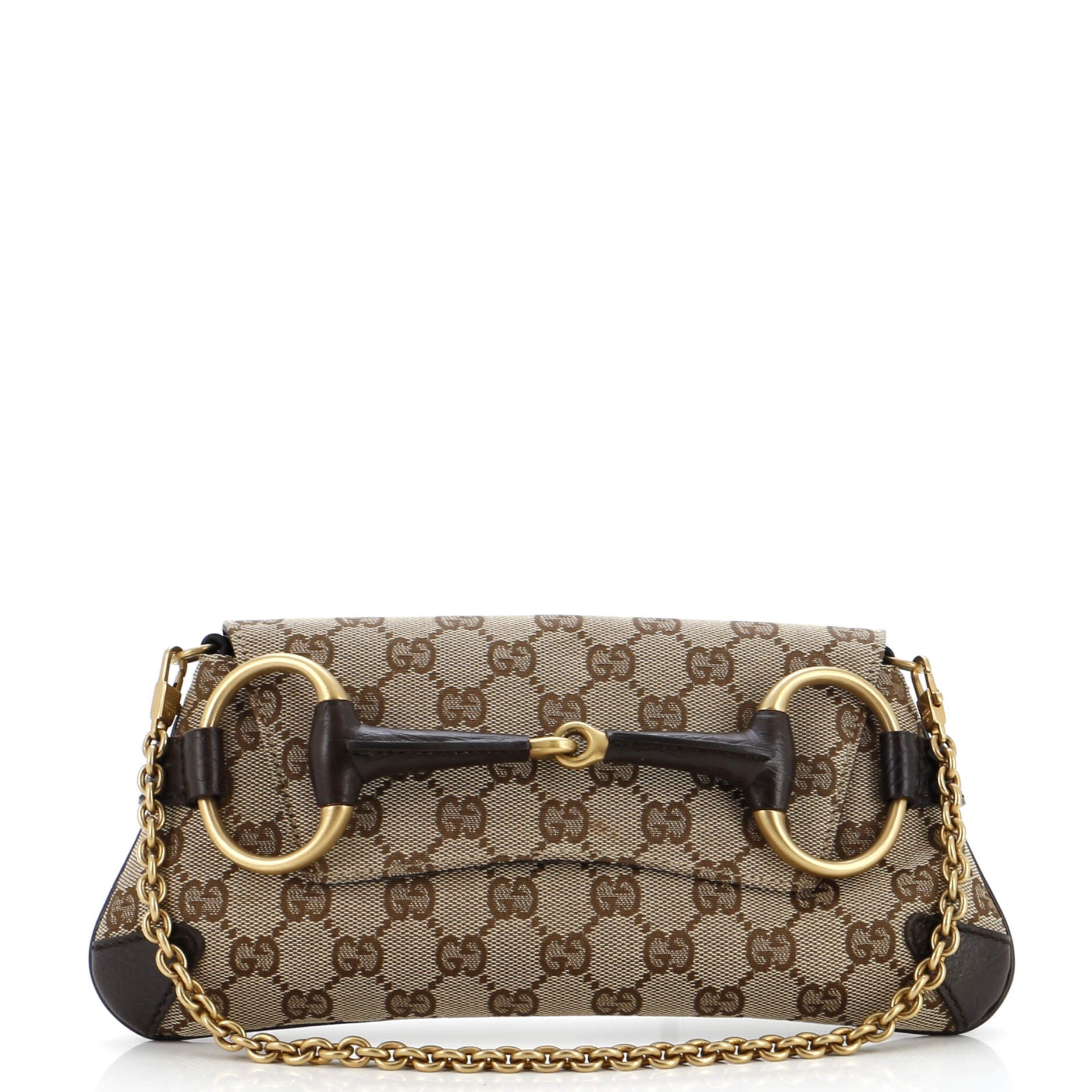 Horsebit Chain Clutch GG Canvas Large