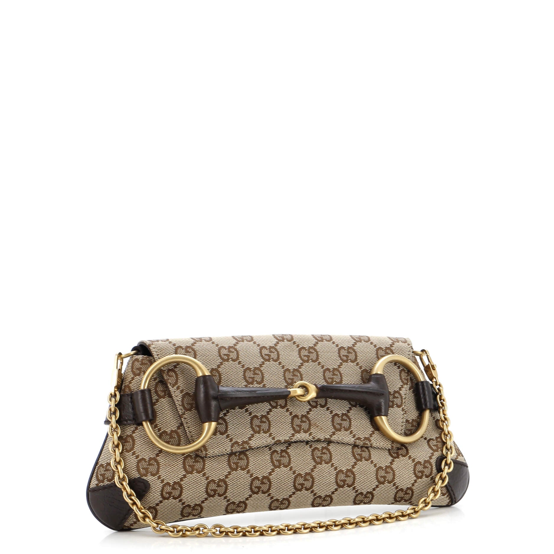 Horsebit Chain Clutch GG Canvas Large