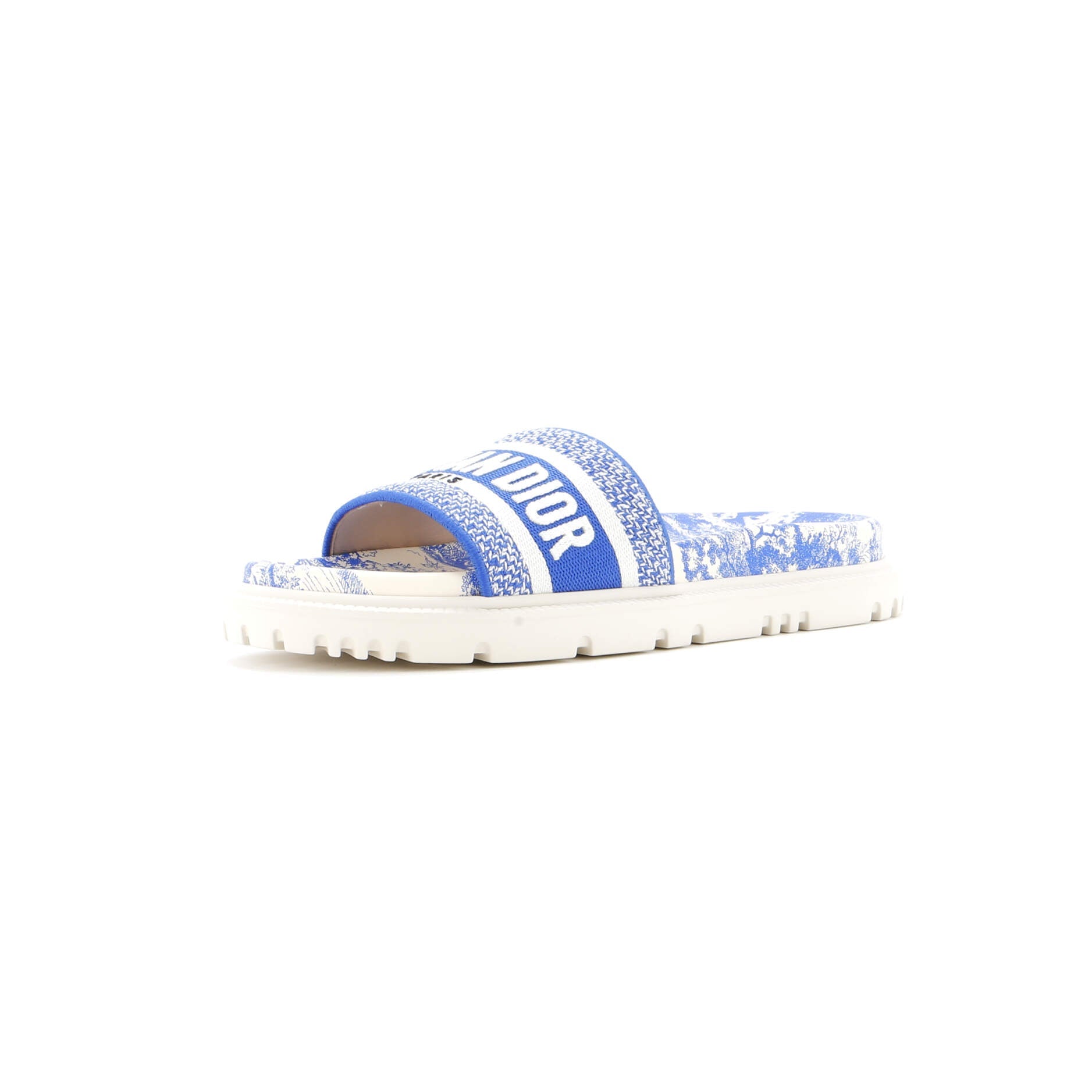 Women's Dway Slide Sandals Embroidered Canvas and Rubber