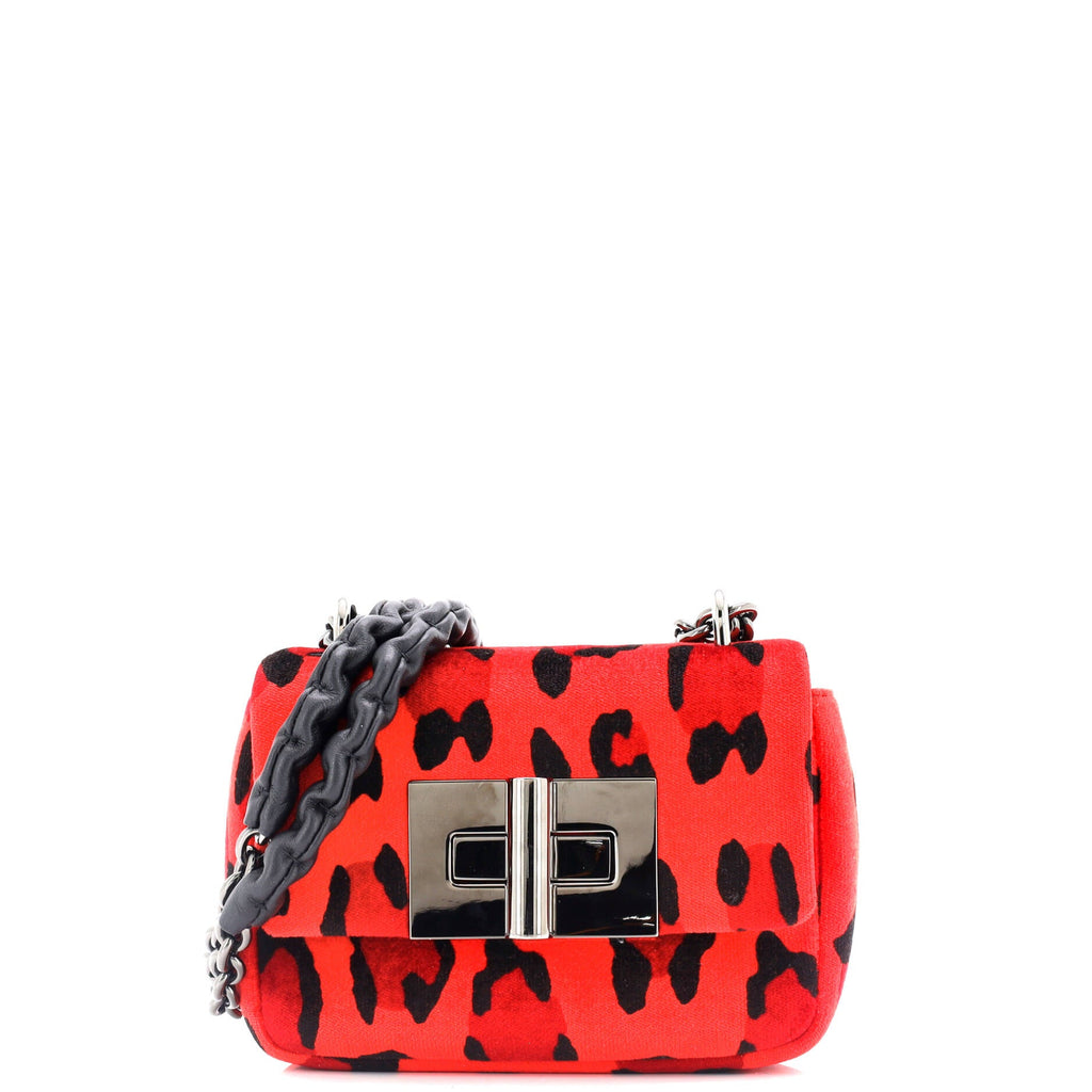 Natalia Chain Shoulder Bag Printed Velvet Mini