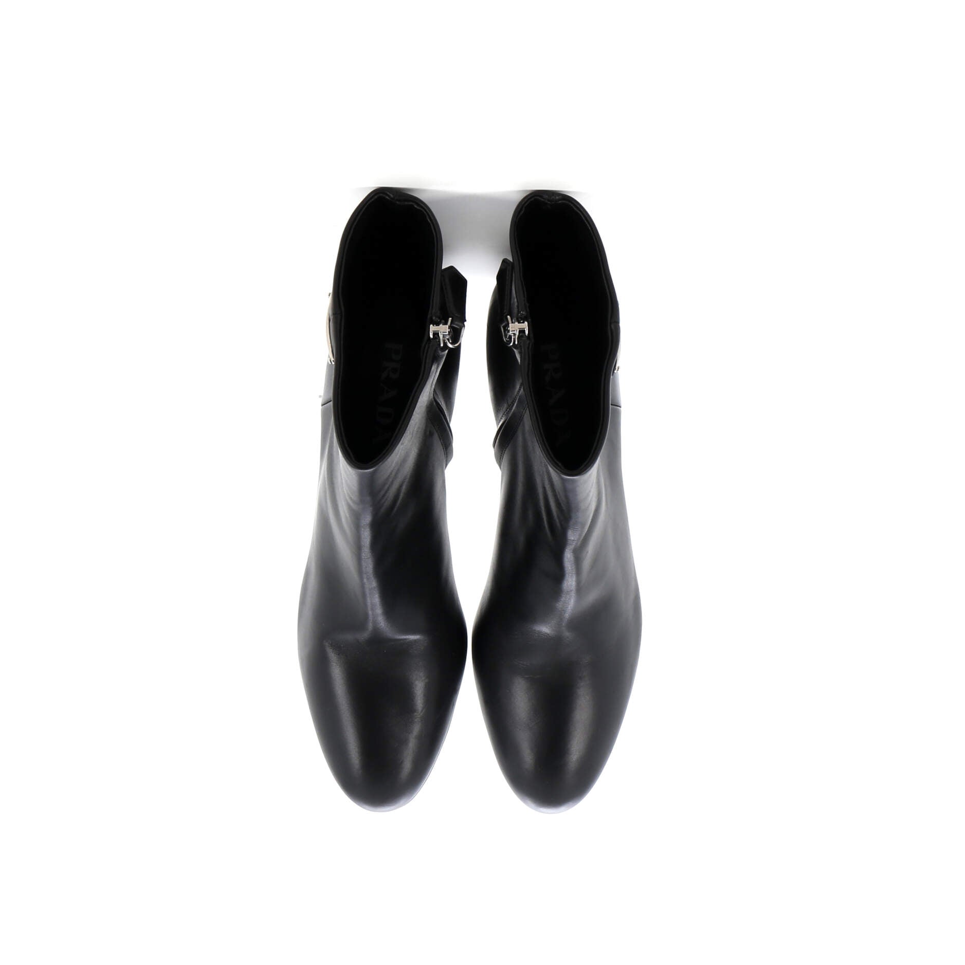 Women's Triangle Logo Ankle Boots Leather