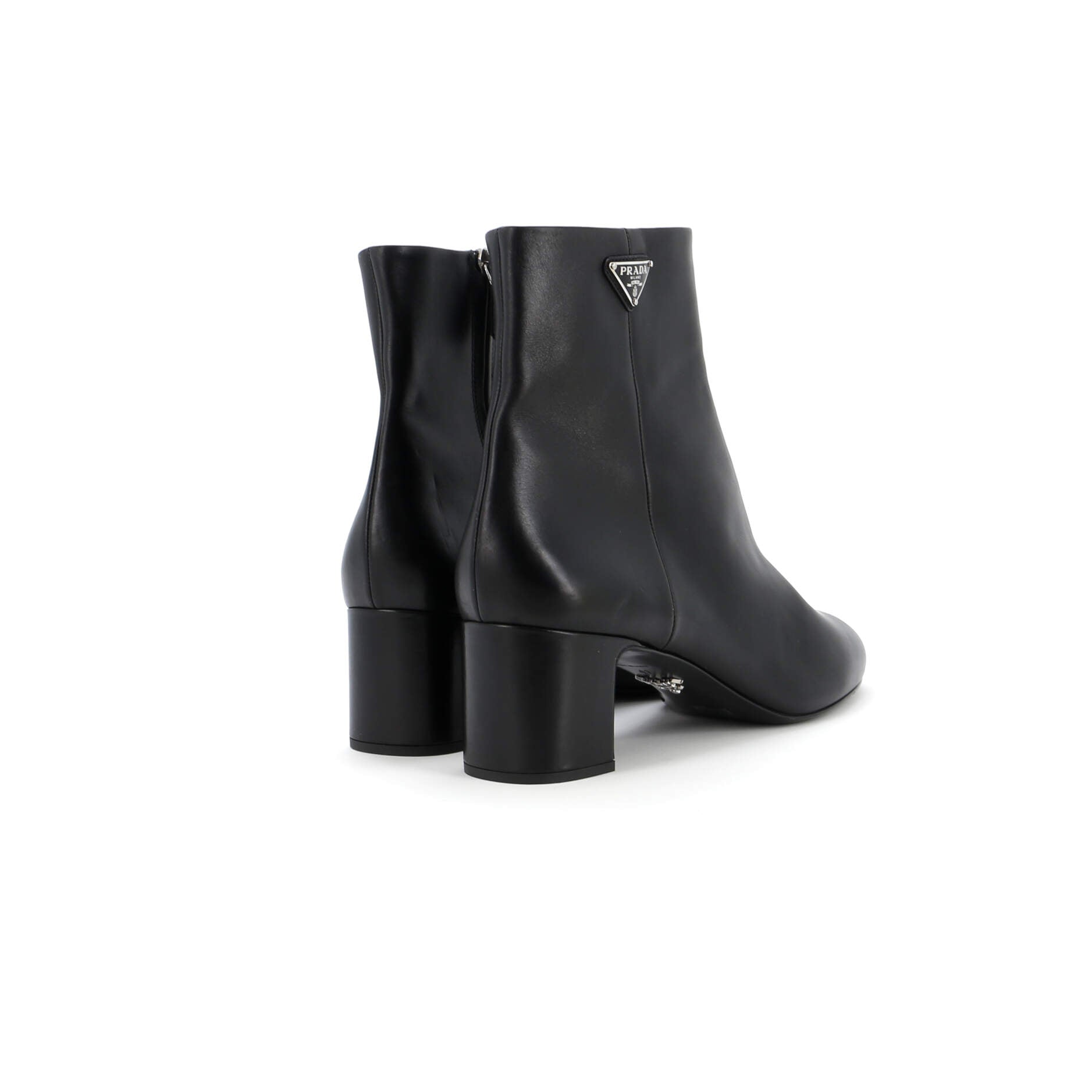 Women's Triangle Logo Ankle Boots Leather