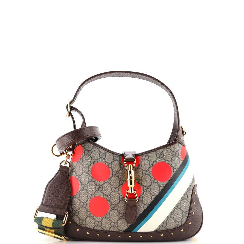Jackie 1961 Hobo Studded Printed GG Coated Canvas Small
