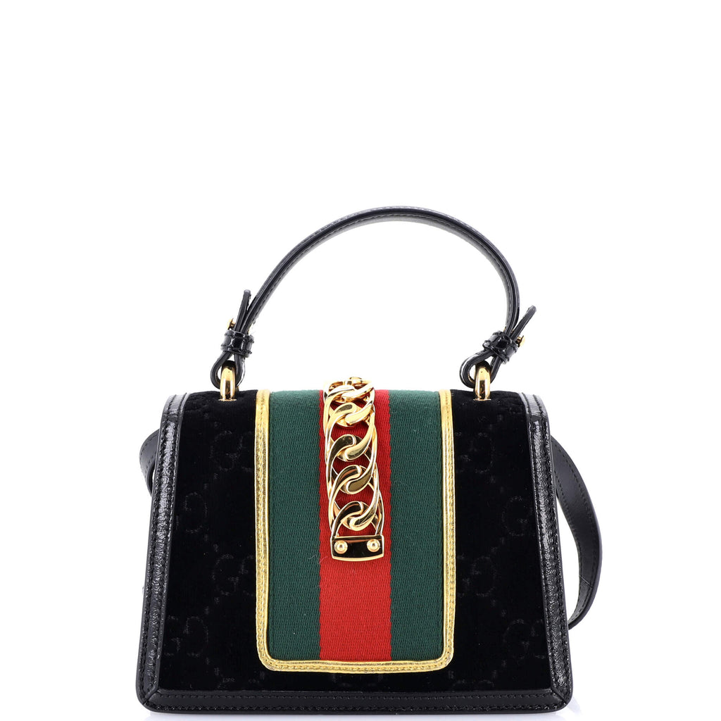 Sylvie Top Handle Bag GG Velvet Mini