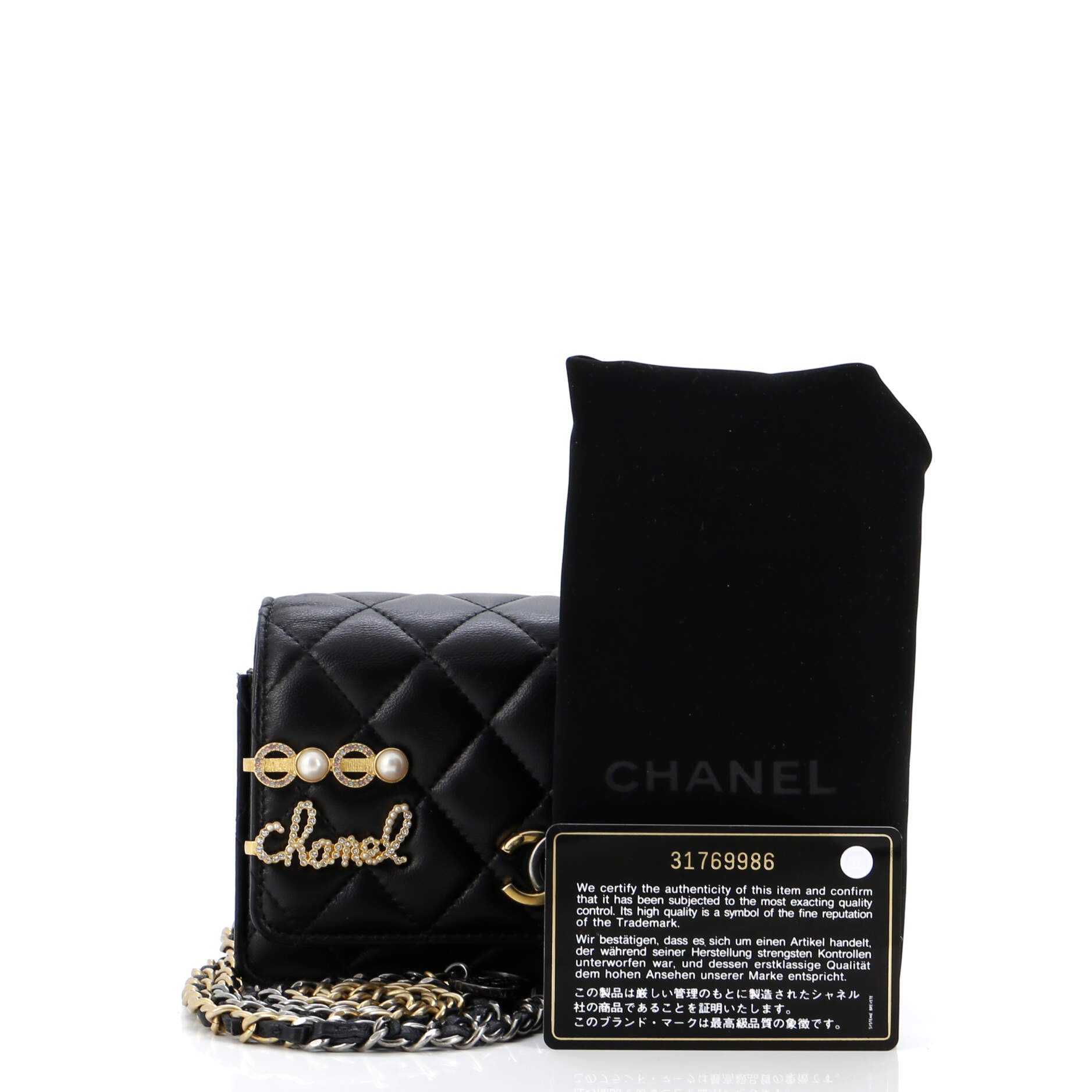 Coco Clips Wallet on Chain Embellished Quilted Lambskin Mini