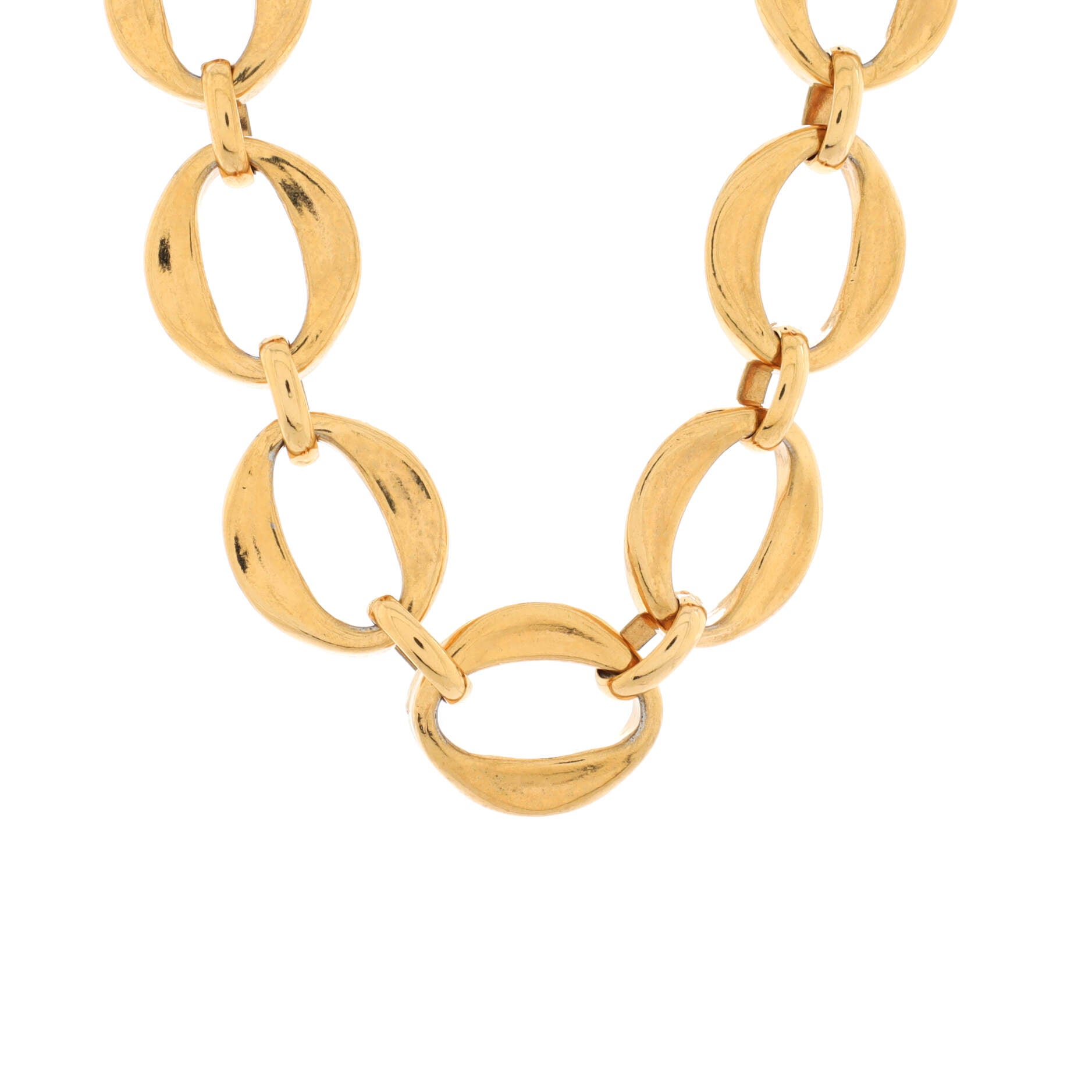 Vintage Chunky Link Choker Necklace Metal