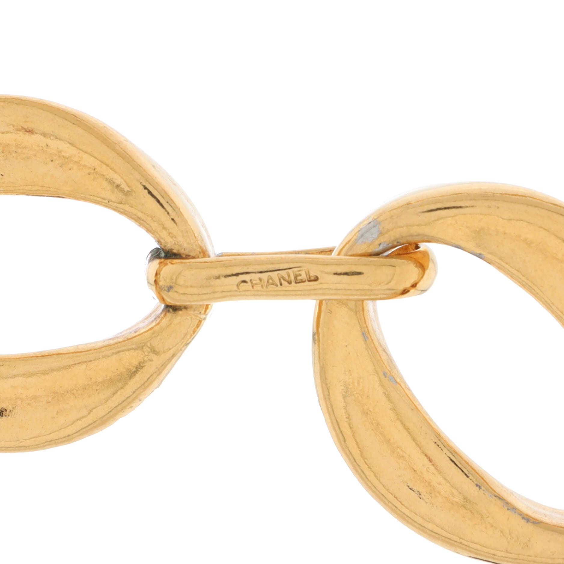 Vintage Chunky Link Choker Necklace Metal