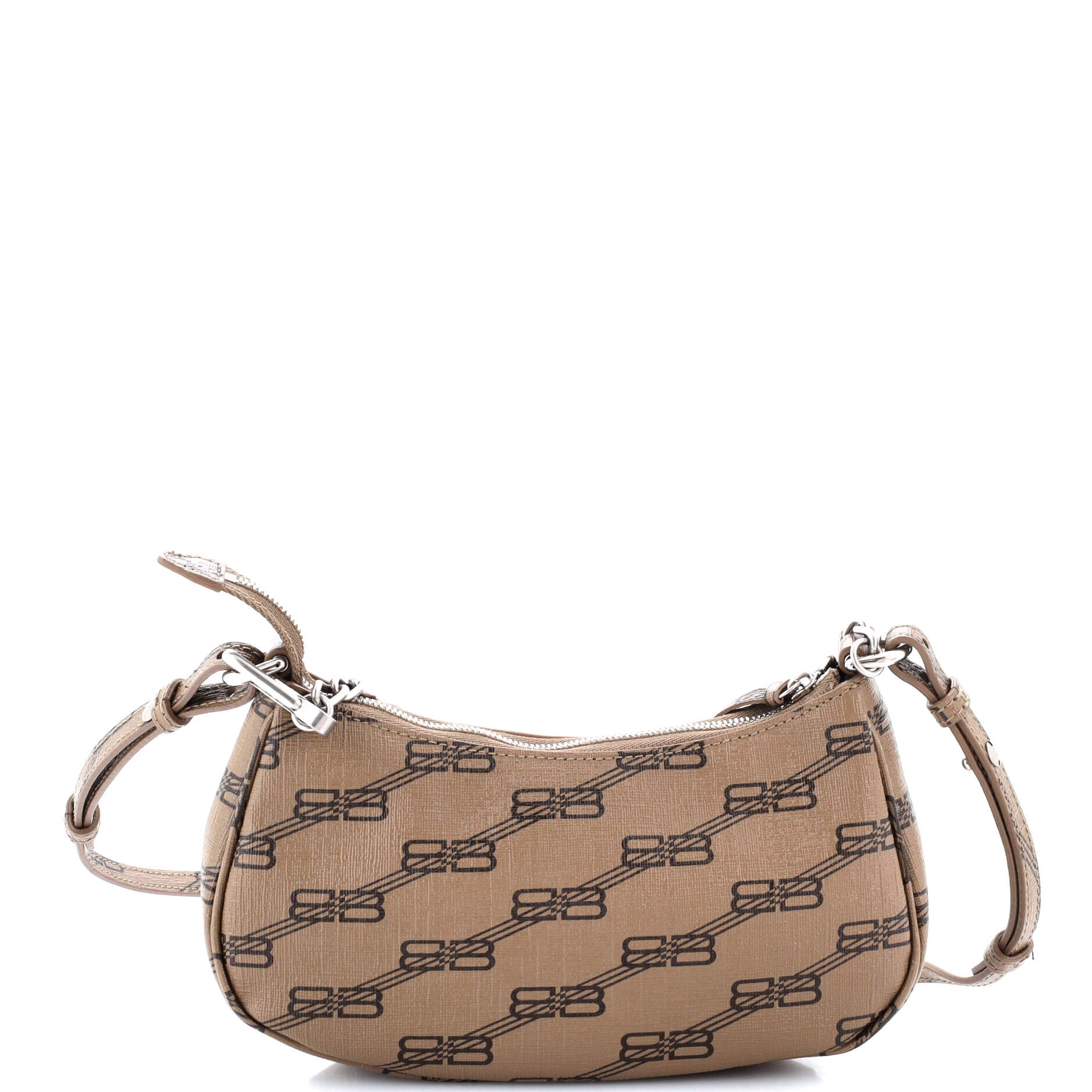 Le Cagole Giant Studs Shoulder Bag BB Monogram Coated Canvas Mini