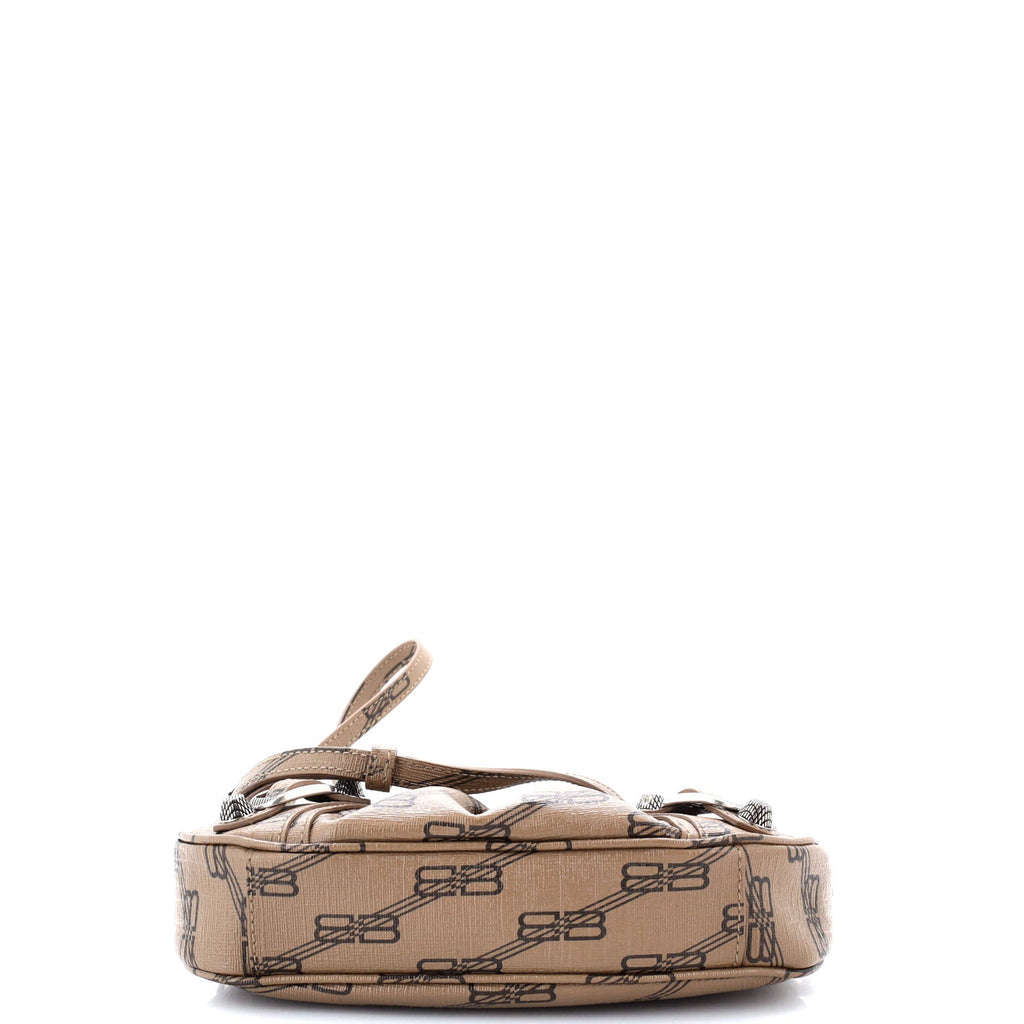 Le Cagole Giant Studs Shoulder Bag BB Monogram Coated Canvas Mini