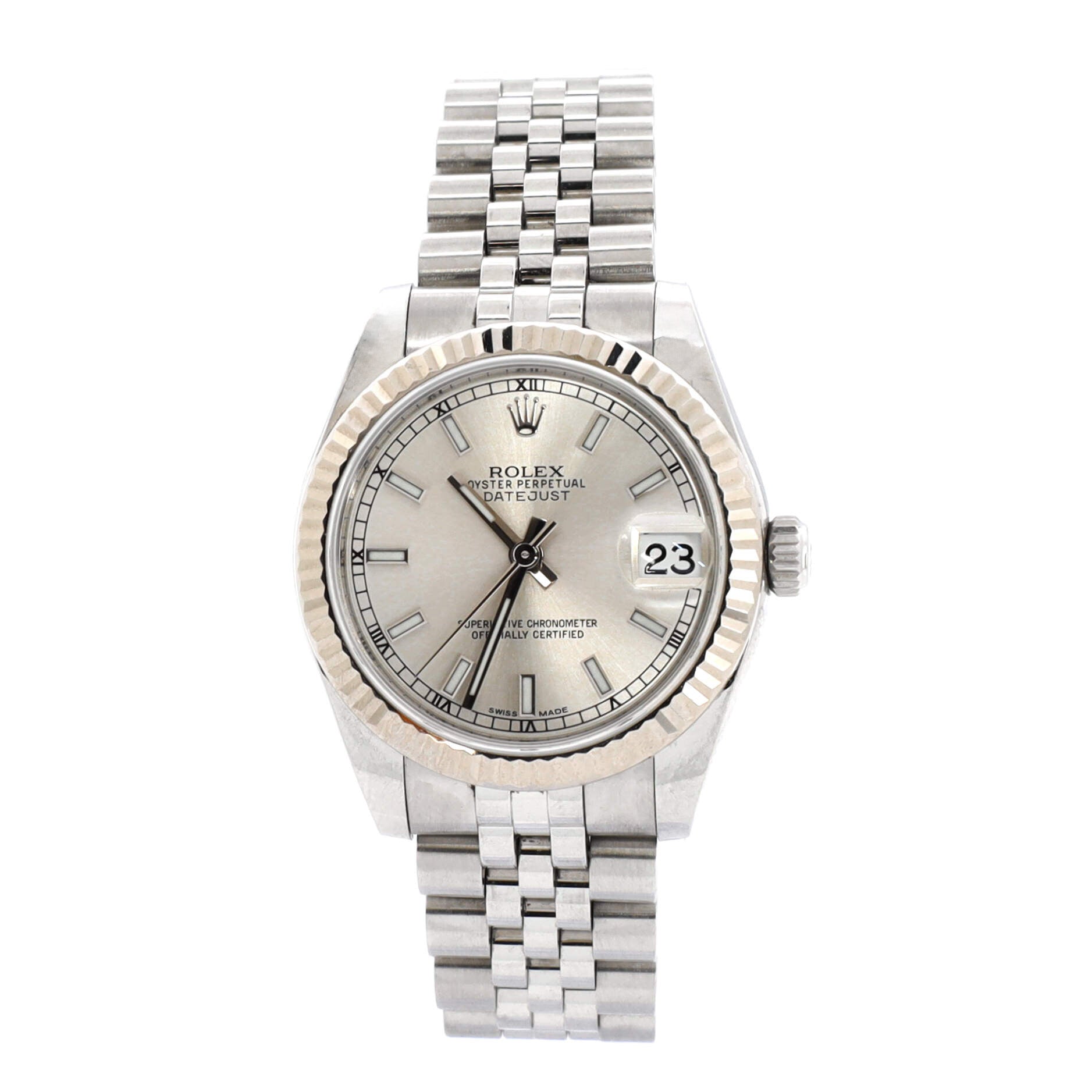 Oyster Perpetual Datejust Automatic Watch Stainless Steel and White Gold 31