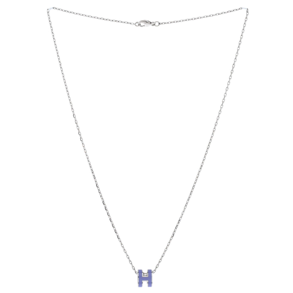 Pop H Pendant Chain Necklace Metal and Enamel Mini