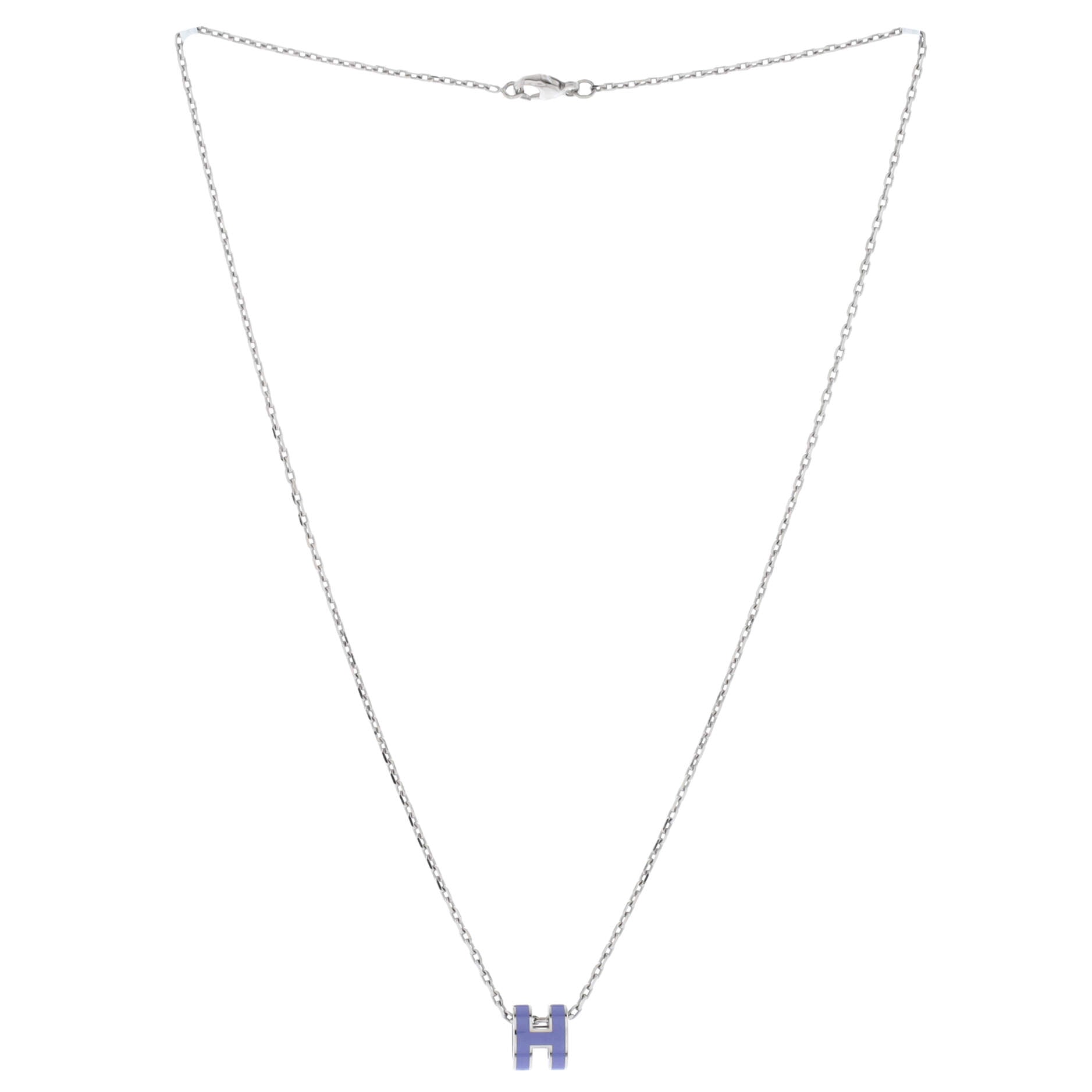 Pop H Pendant Chain Necklace Metal and Enamel Mini