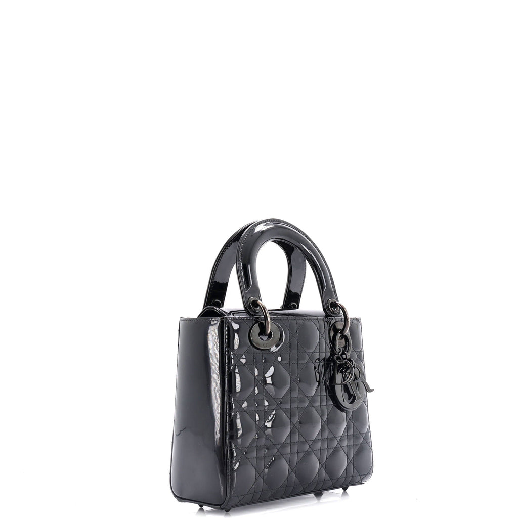 Lady Dior Bag Cannage Quilt Patent Small
