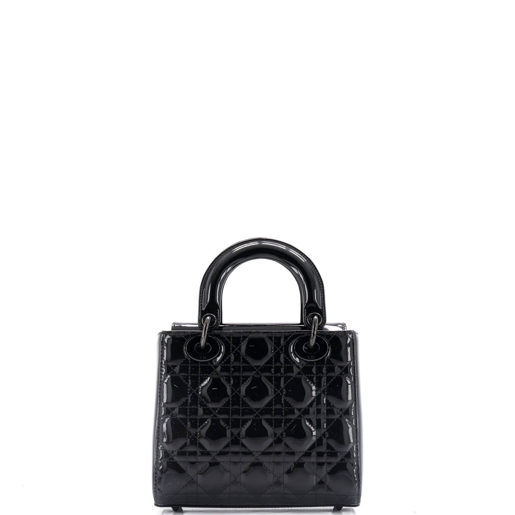 Lady Dior Bag Cannage Quilt Patent Small
