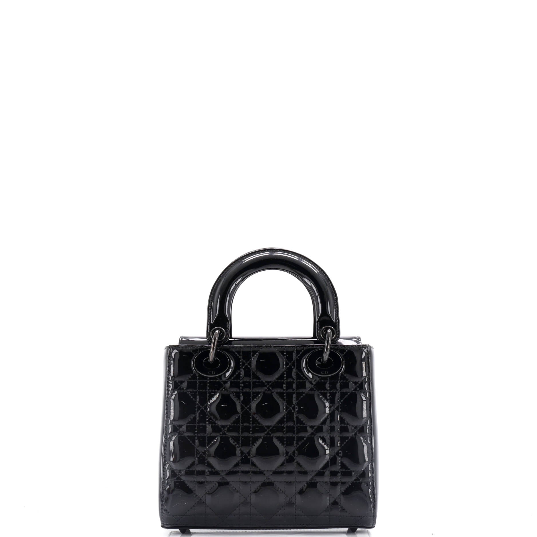 Lady Dior Bag Cannage Quilt Patent Small