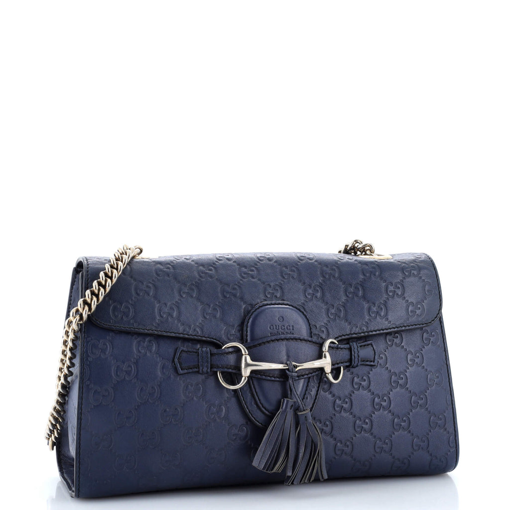 Emily Chain Flap Bag Guccissima Leather Medium