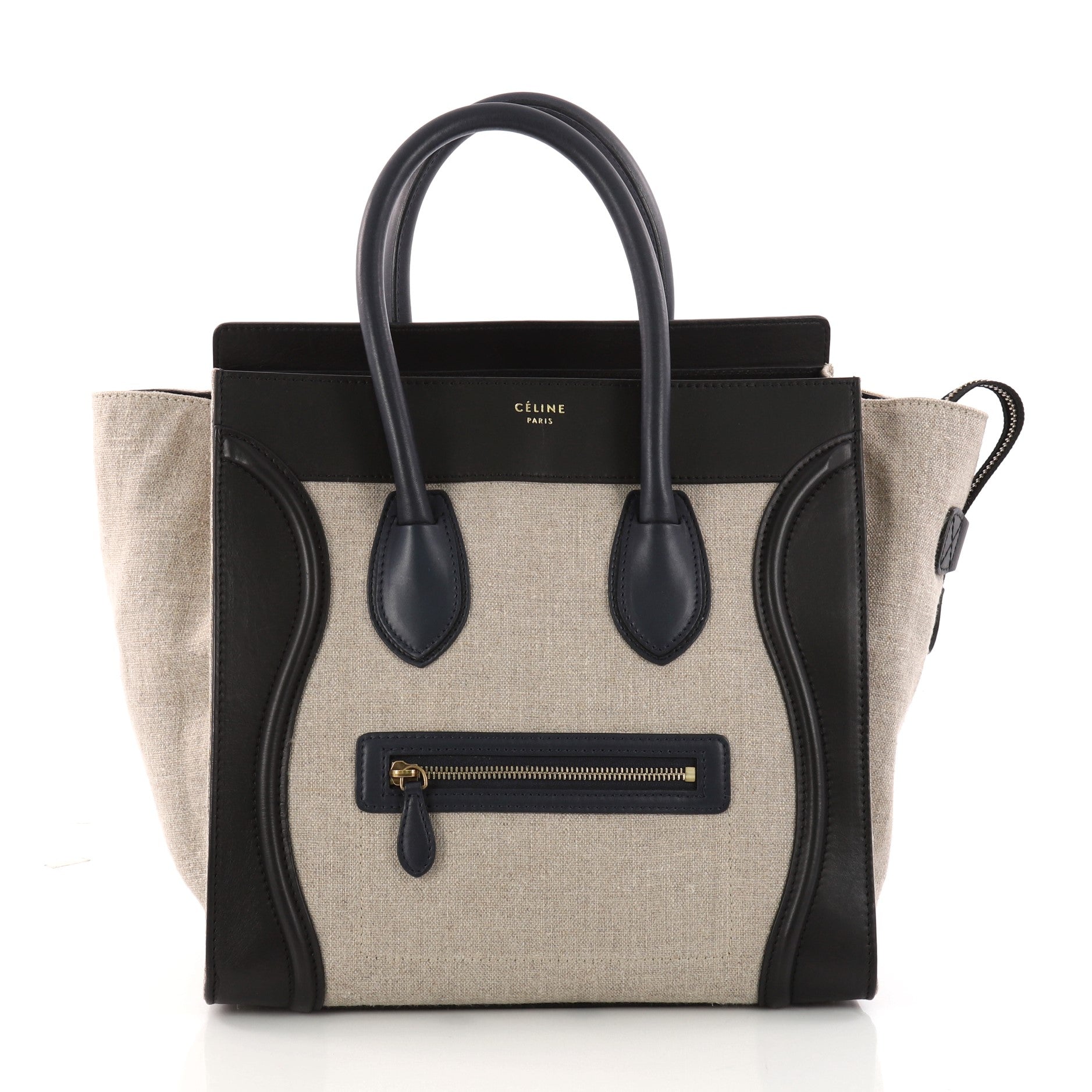 Luggage Handbag Canvas and Leather Mini