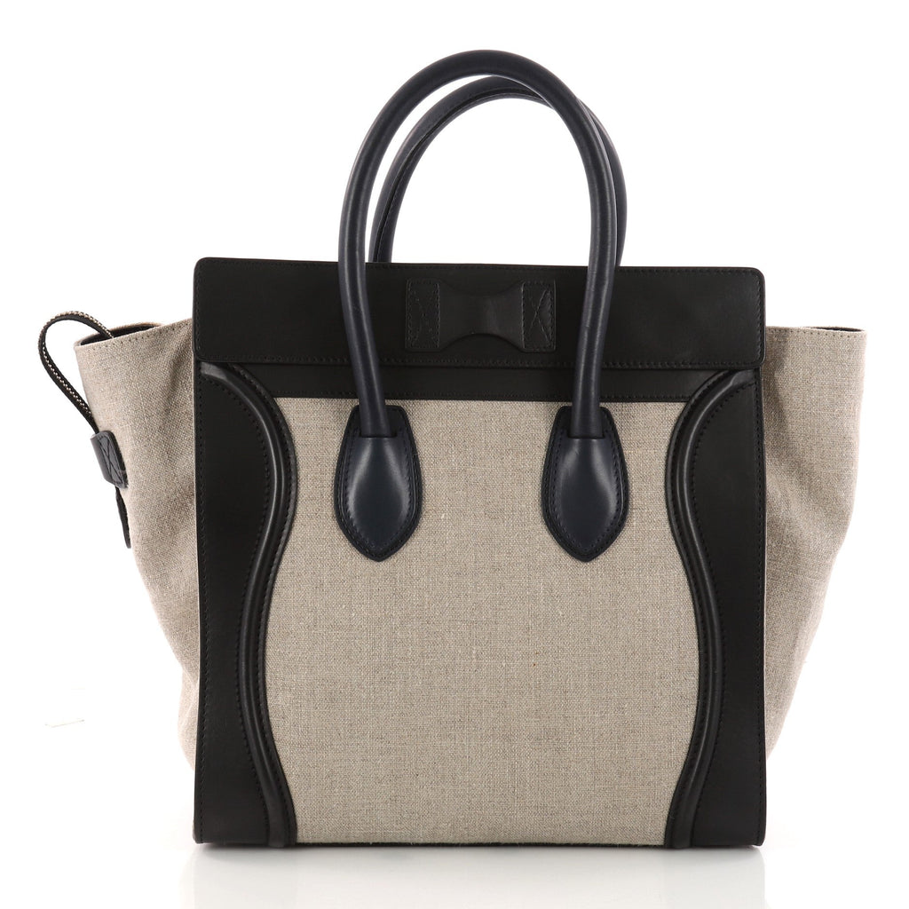 Luggage Handbag Canvas and Leather Mini
