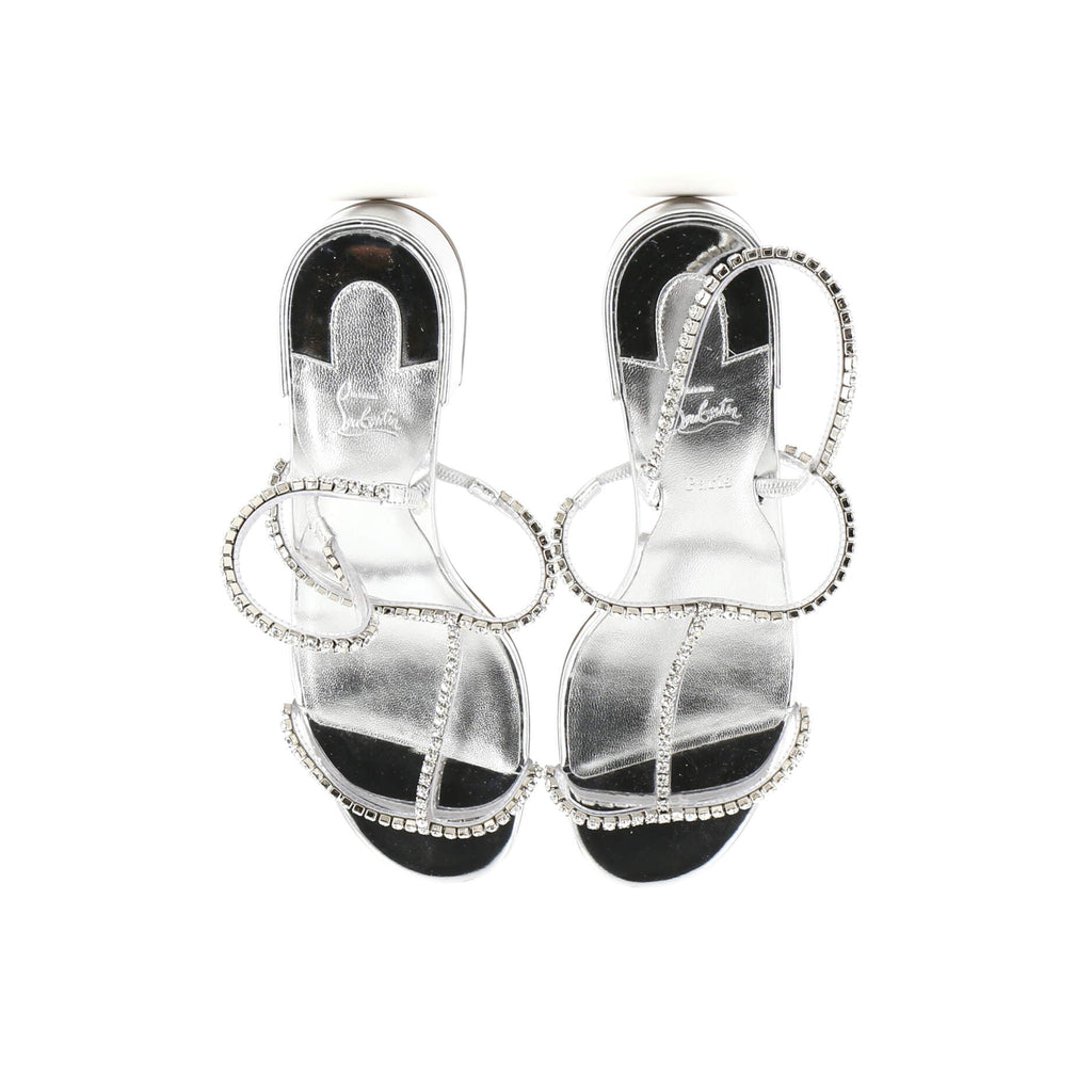 Women's Simple Queenie Sandals Crystal Embellished Leather 25