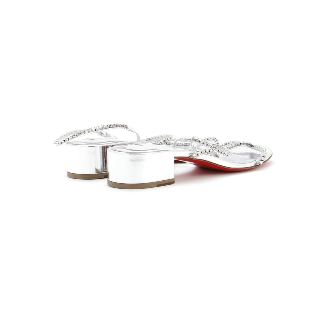 Women's Simple Queenie Sandals Crystal Embellished Leather 25